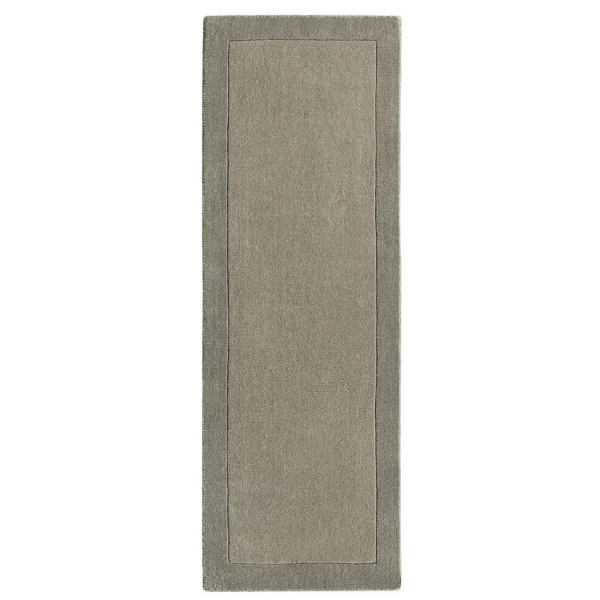 Bordered Taupe Wool Rug - PN Home