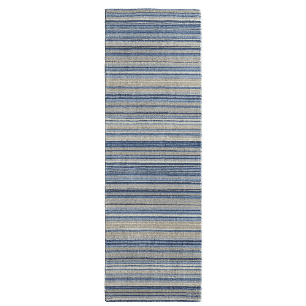Fine Stripes Blue Wool Rug - PN Home