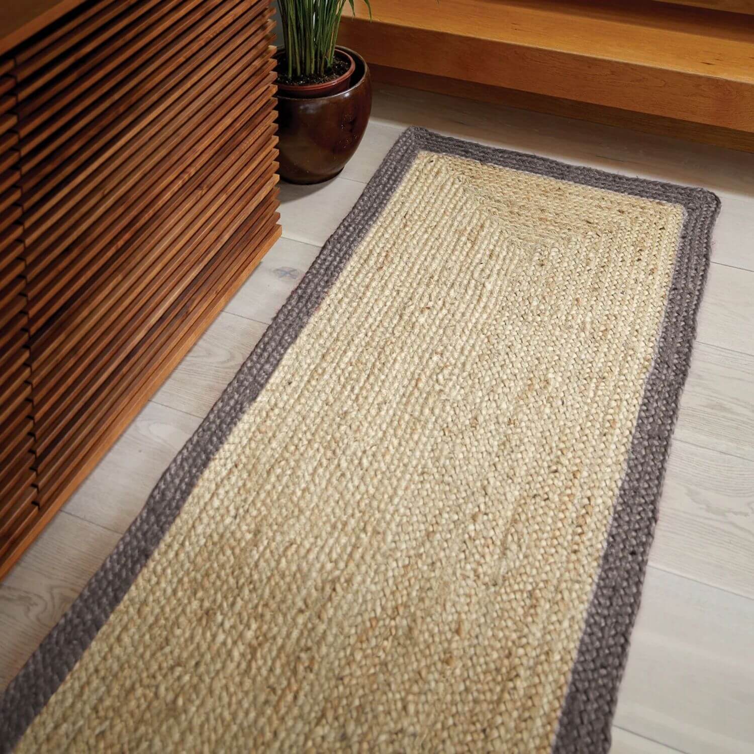 Bordered Grey Jute Rug - PN Home