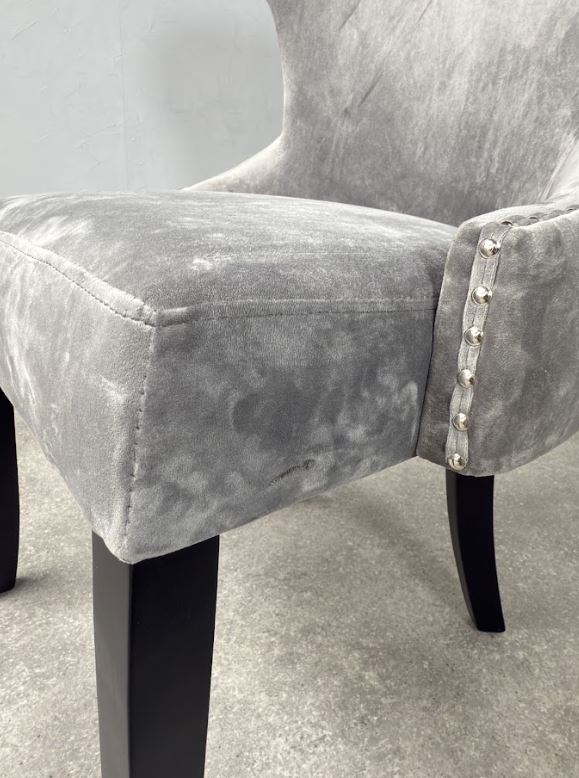 Mayfair Velvet Dining Chair - Dark Grey