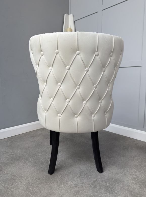 Mayfair Velvet Dining Chair - Cream