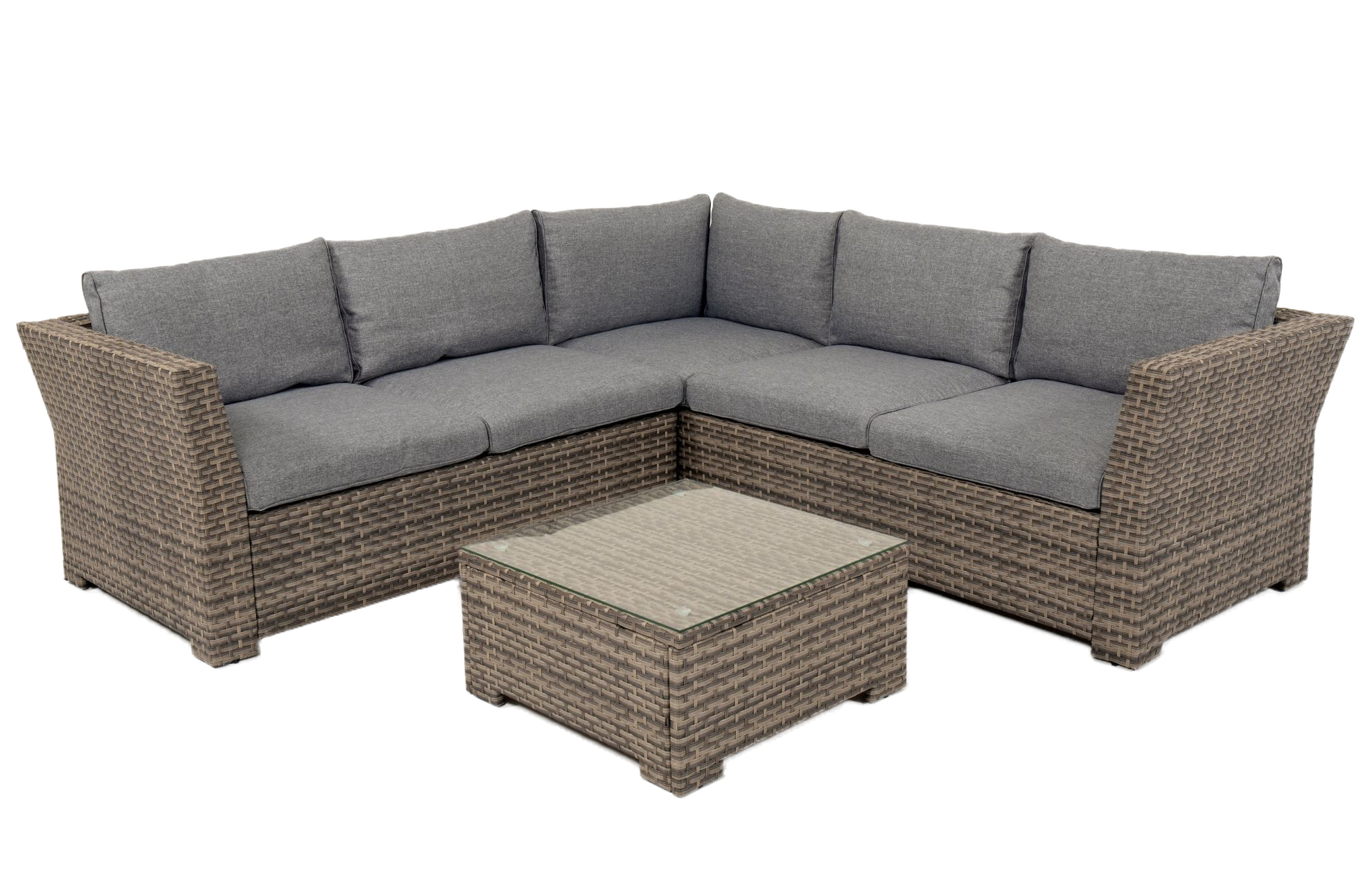 Chesterton Grey 5 Seater Corner Rattan Garden Sofa Lounge Set