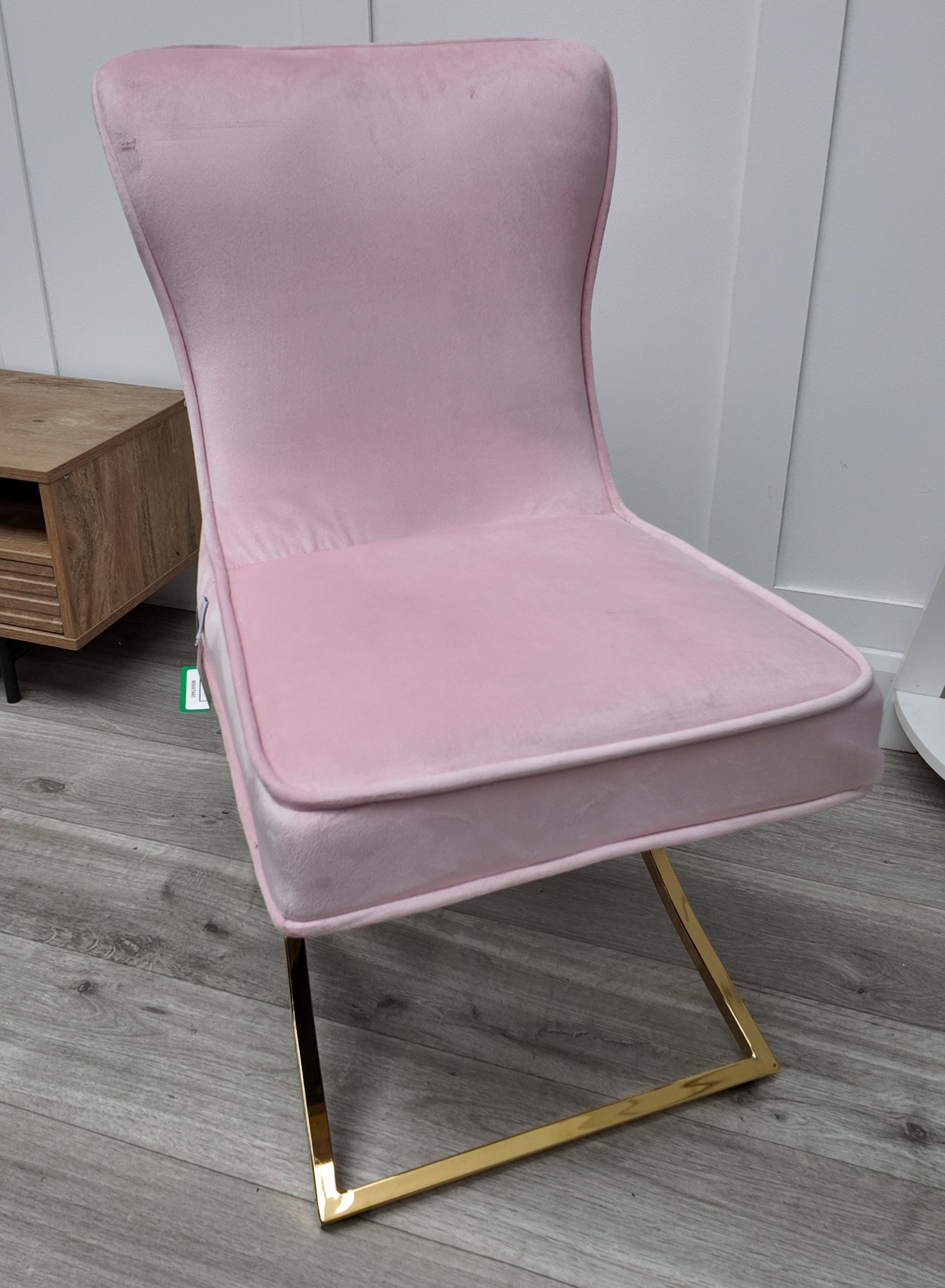 Trafalgar Velvet Dining Chair - Light Pink