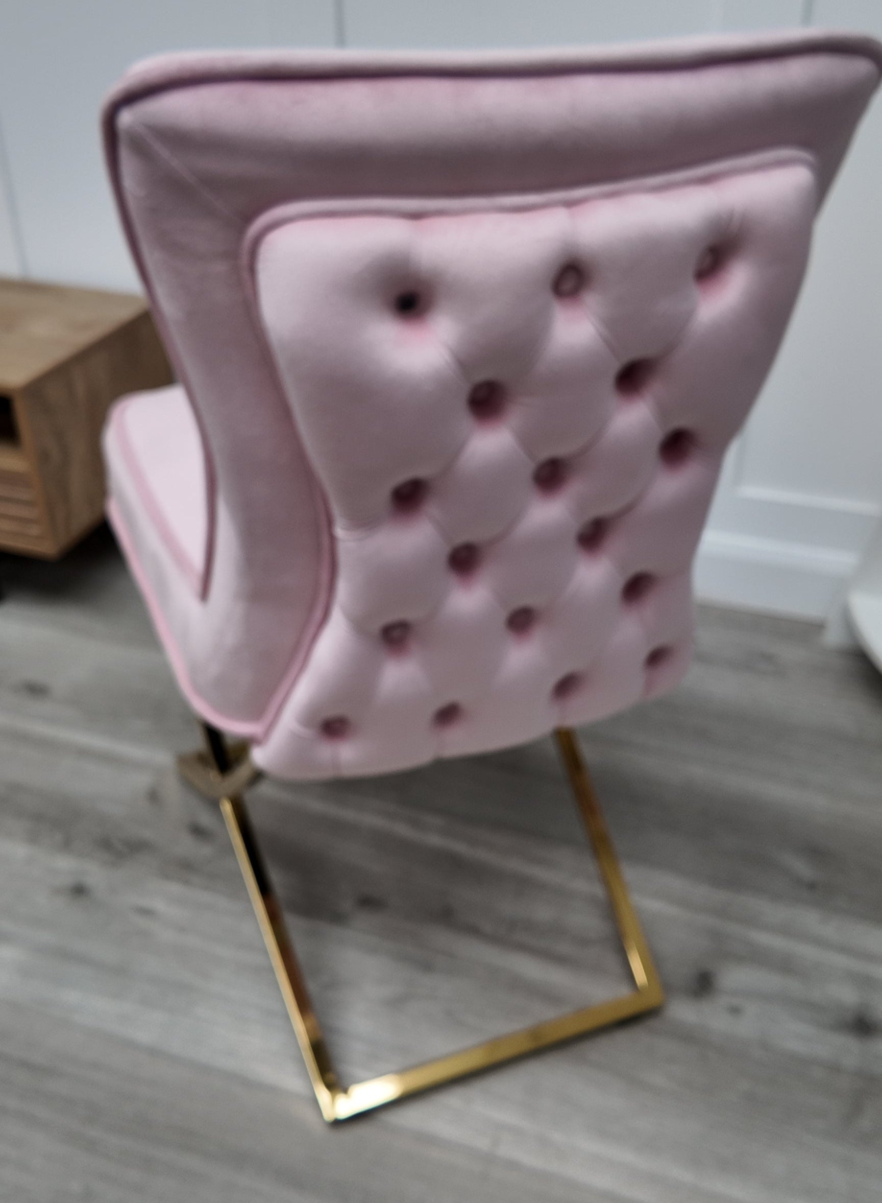 Trafalgar Velvet Dining Chair - Light Pink