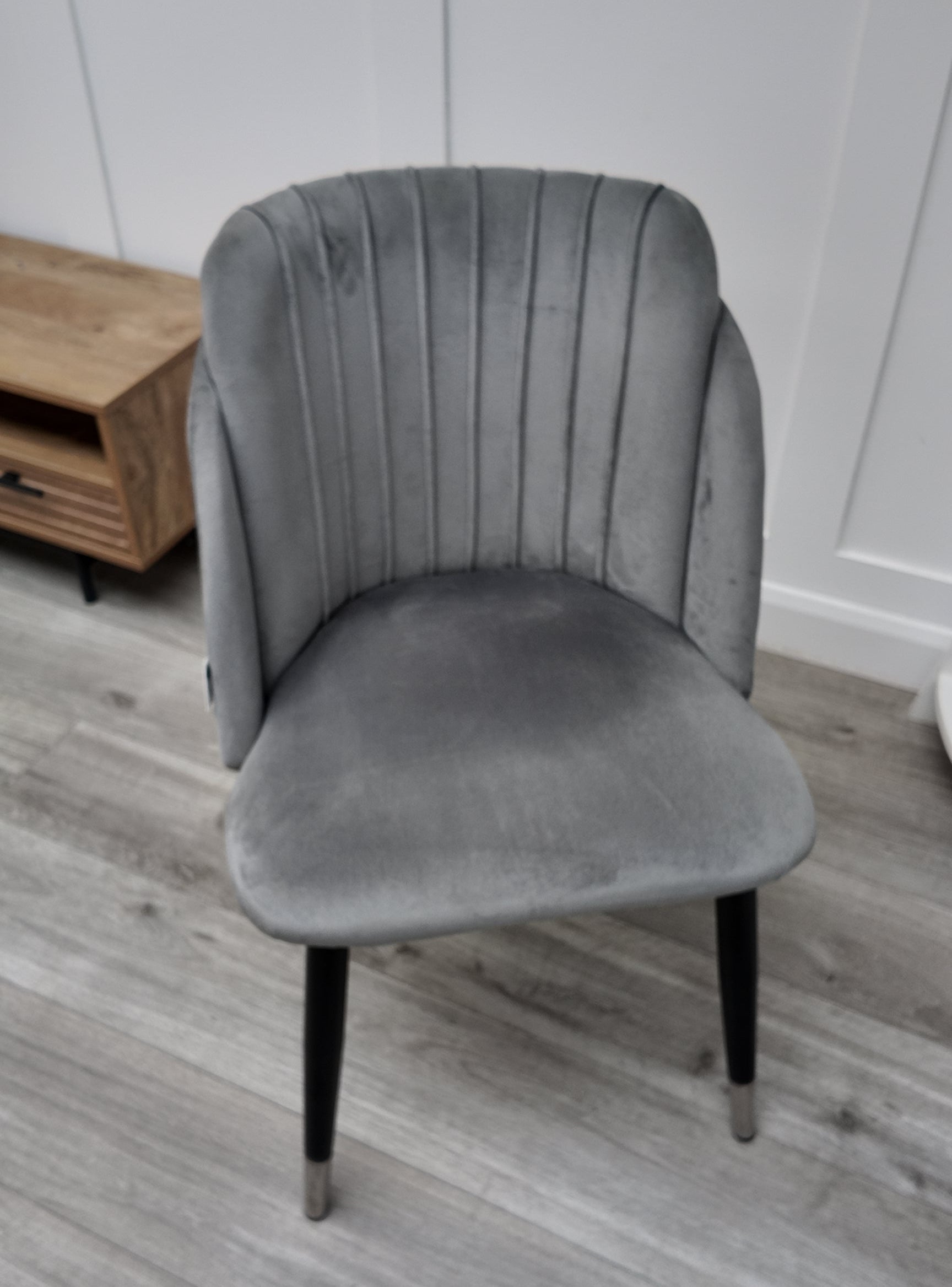 Milano Velvet Dining Chair - Grey