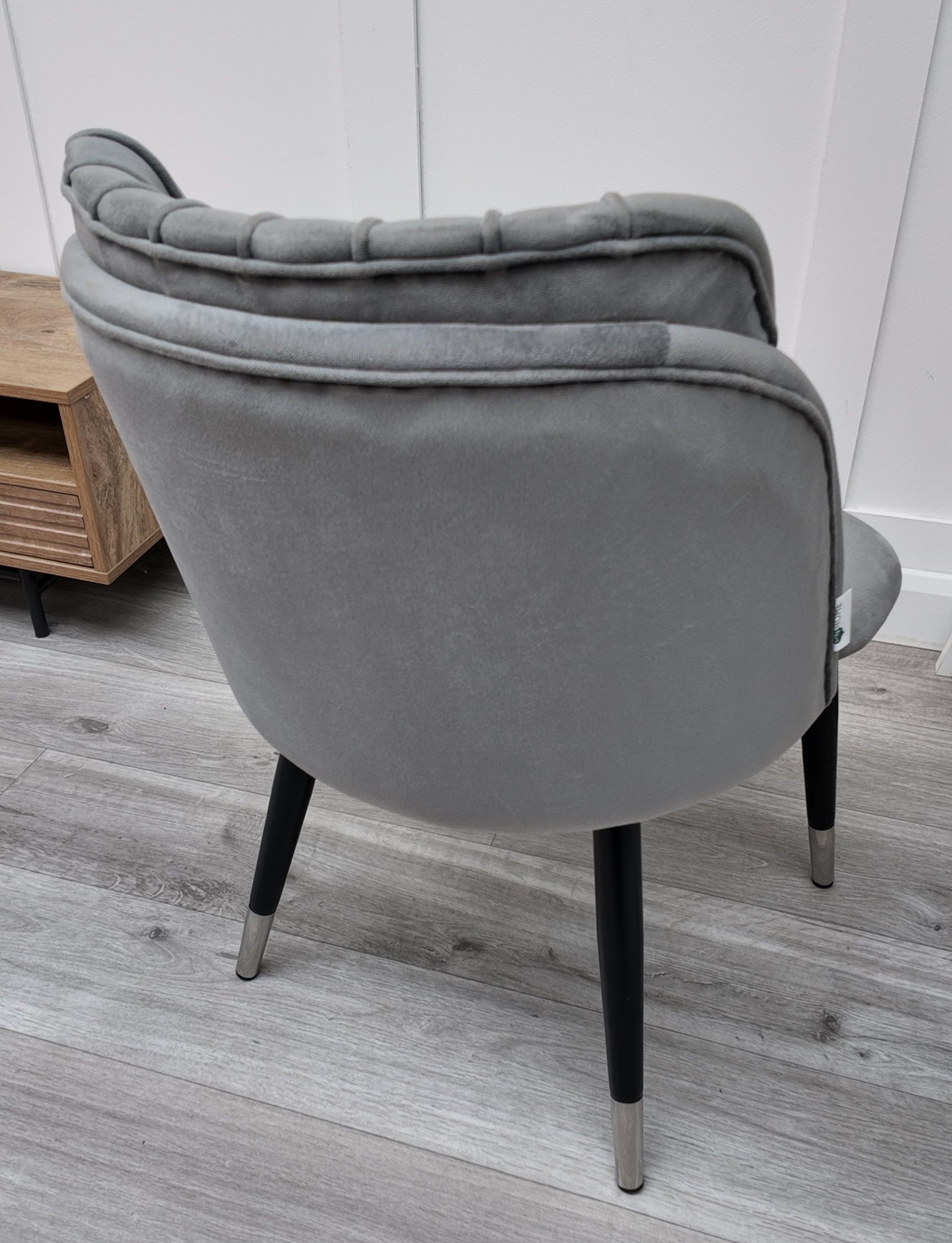 Milano Velvet Dining Chair - Grey