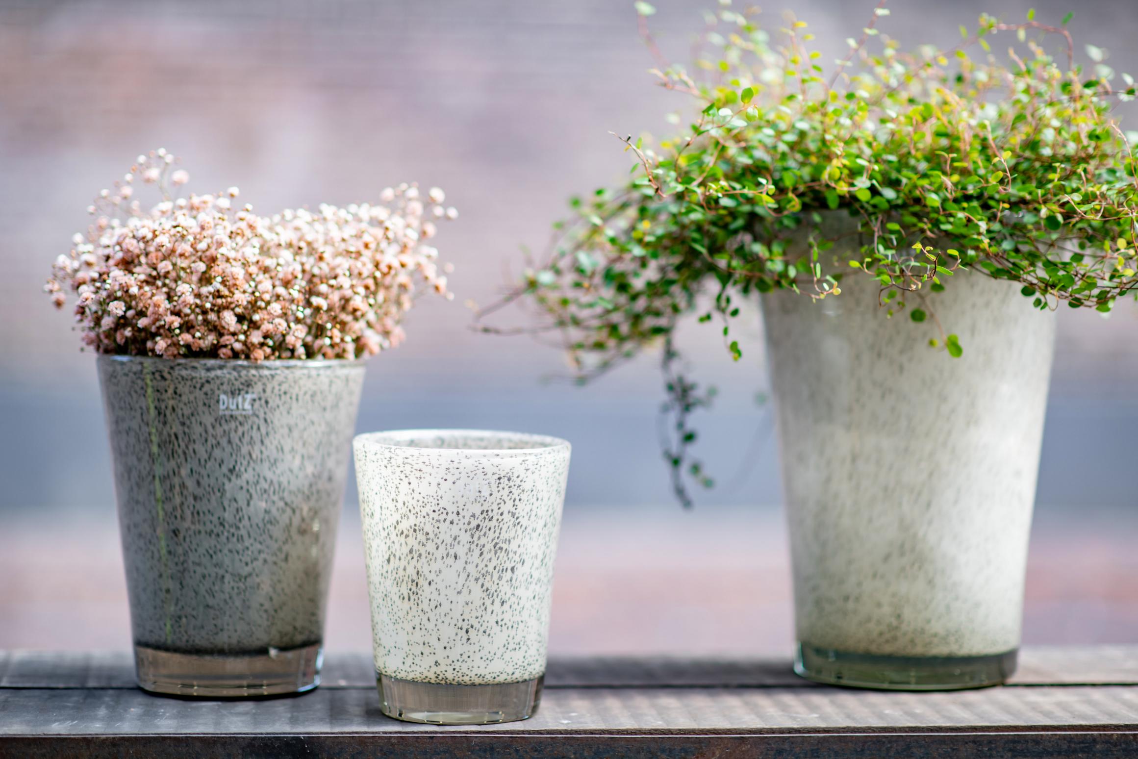 CONIC Vase - Thick Glass with Bubbles by DutZ