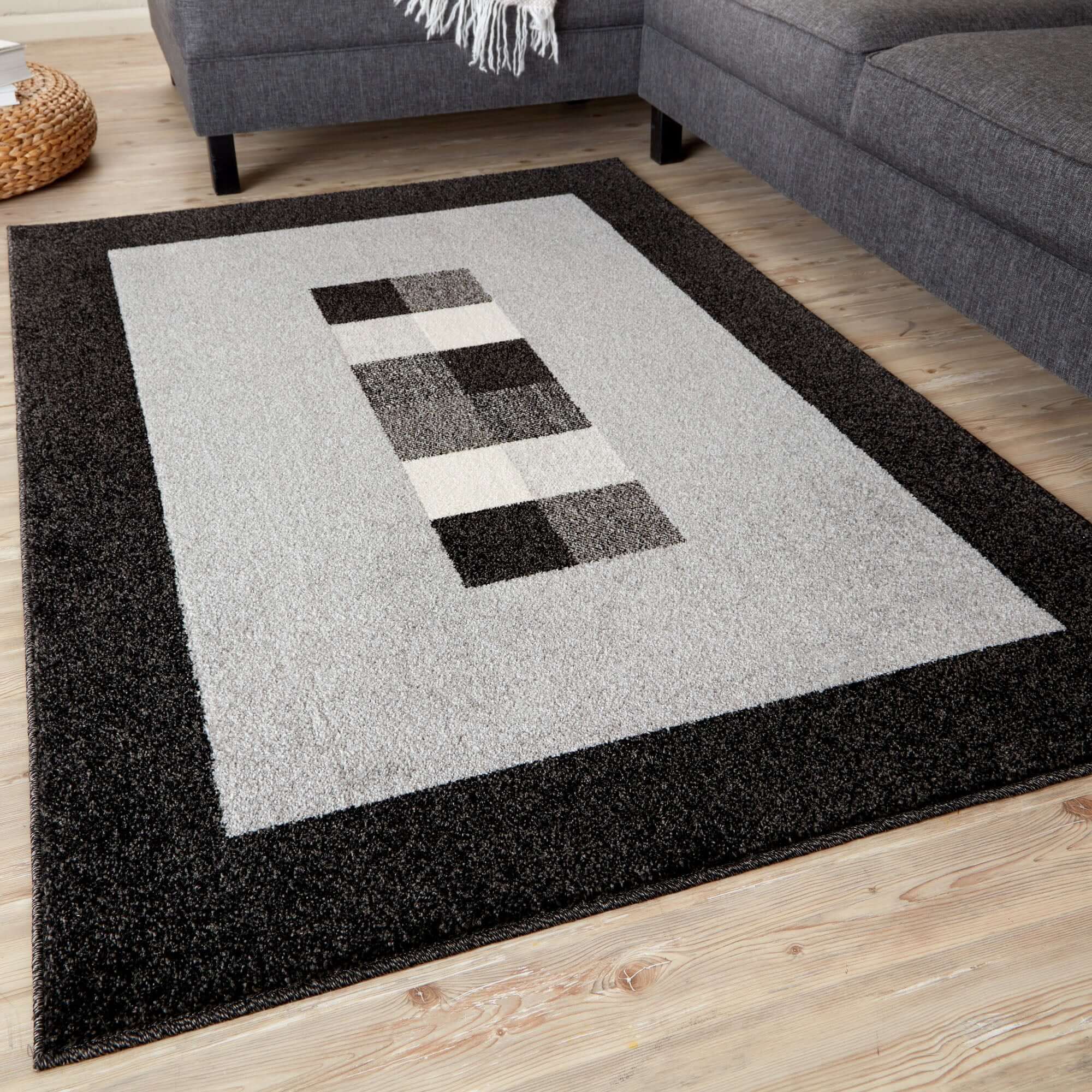 Ephesus Grey Black Rug | 7439GB - PN Home