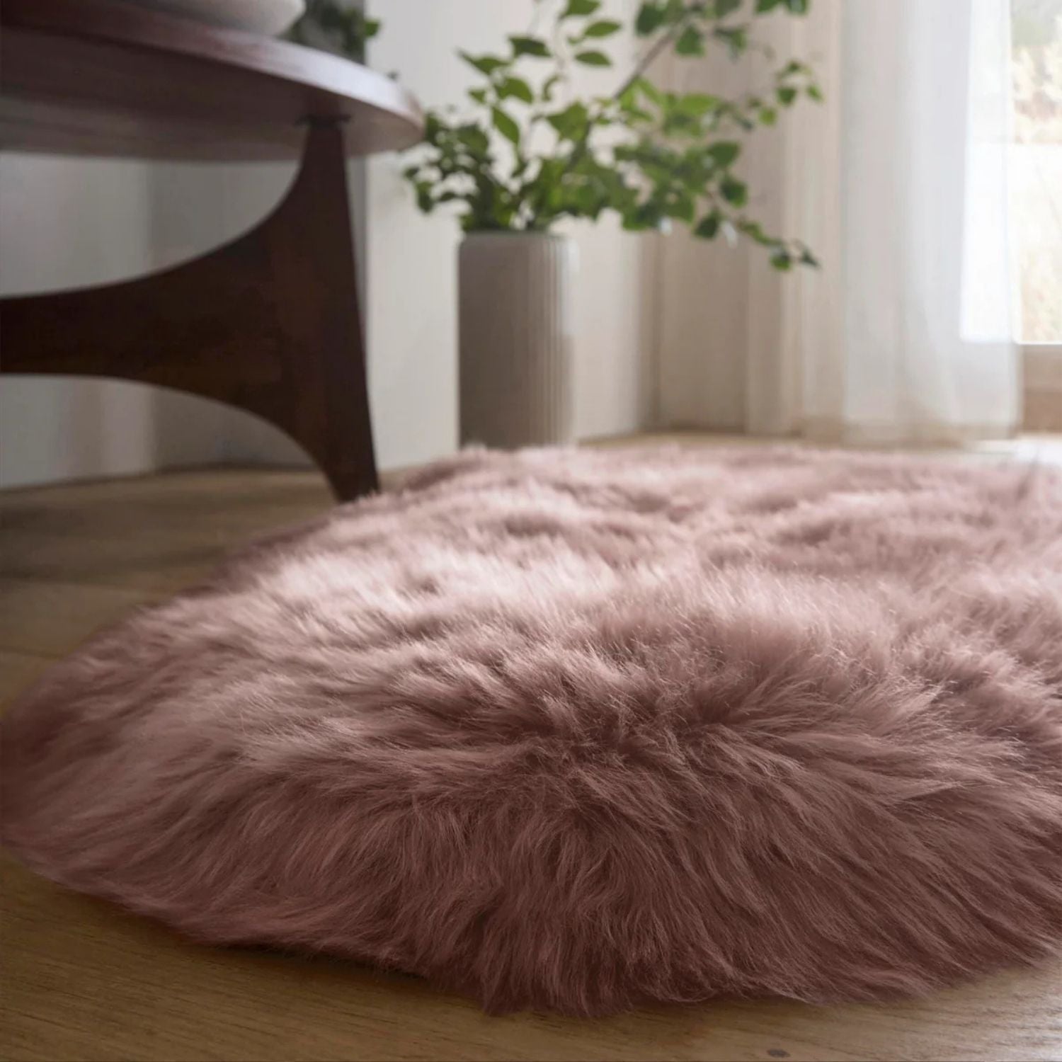 Genuine Rose Sheepskin Faux Fur Rug - PN Home