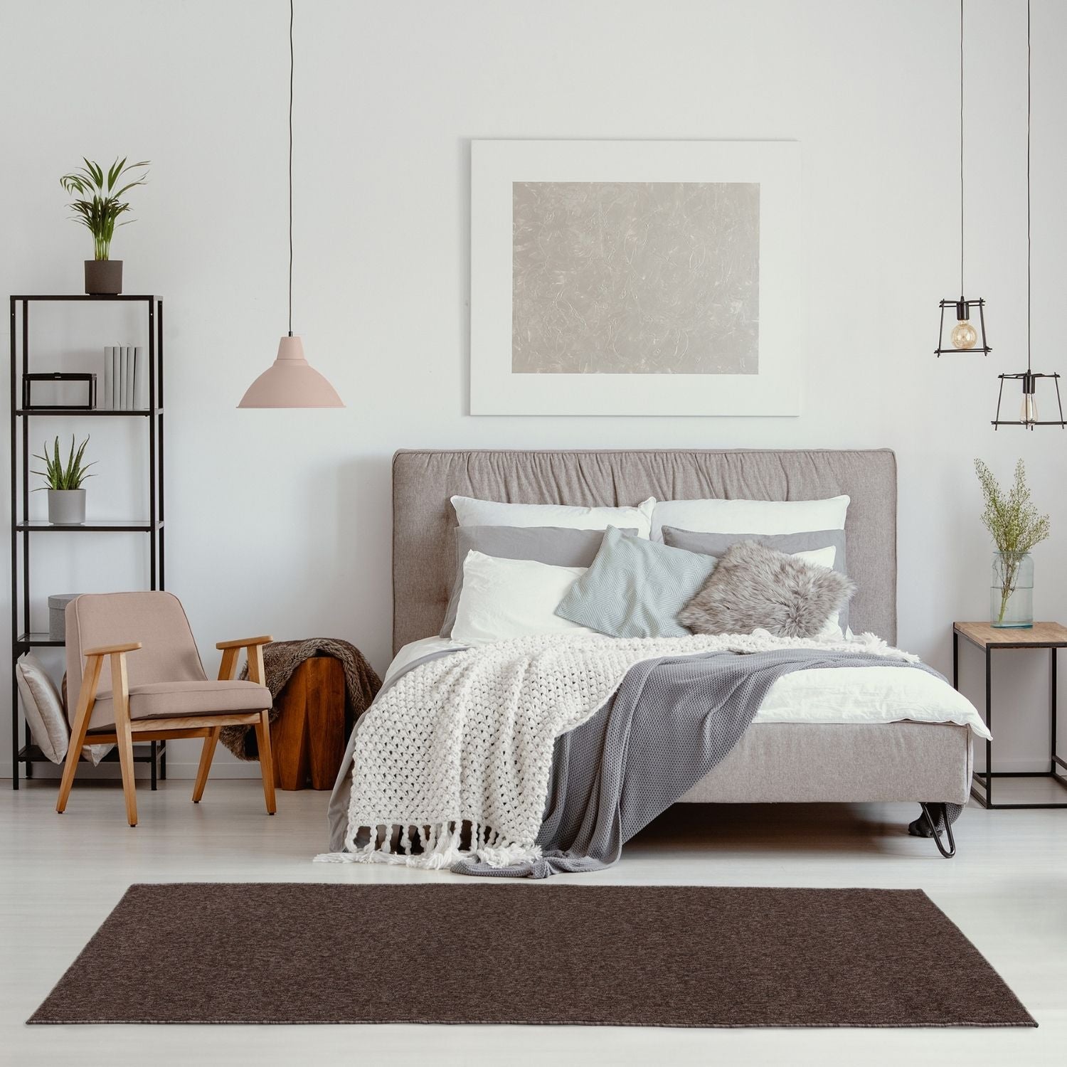 Flex Brown Low Pile Solid Rug - PN Home