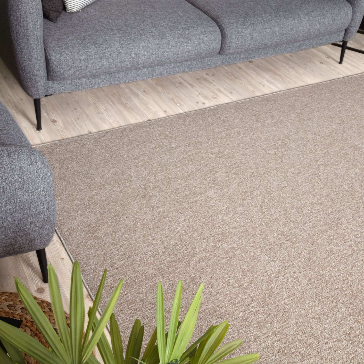 Flex Beige Low Pile Solid Rug - PN Home