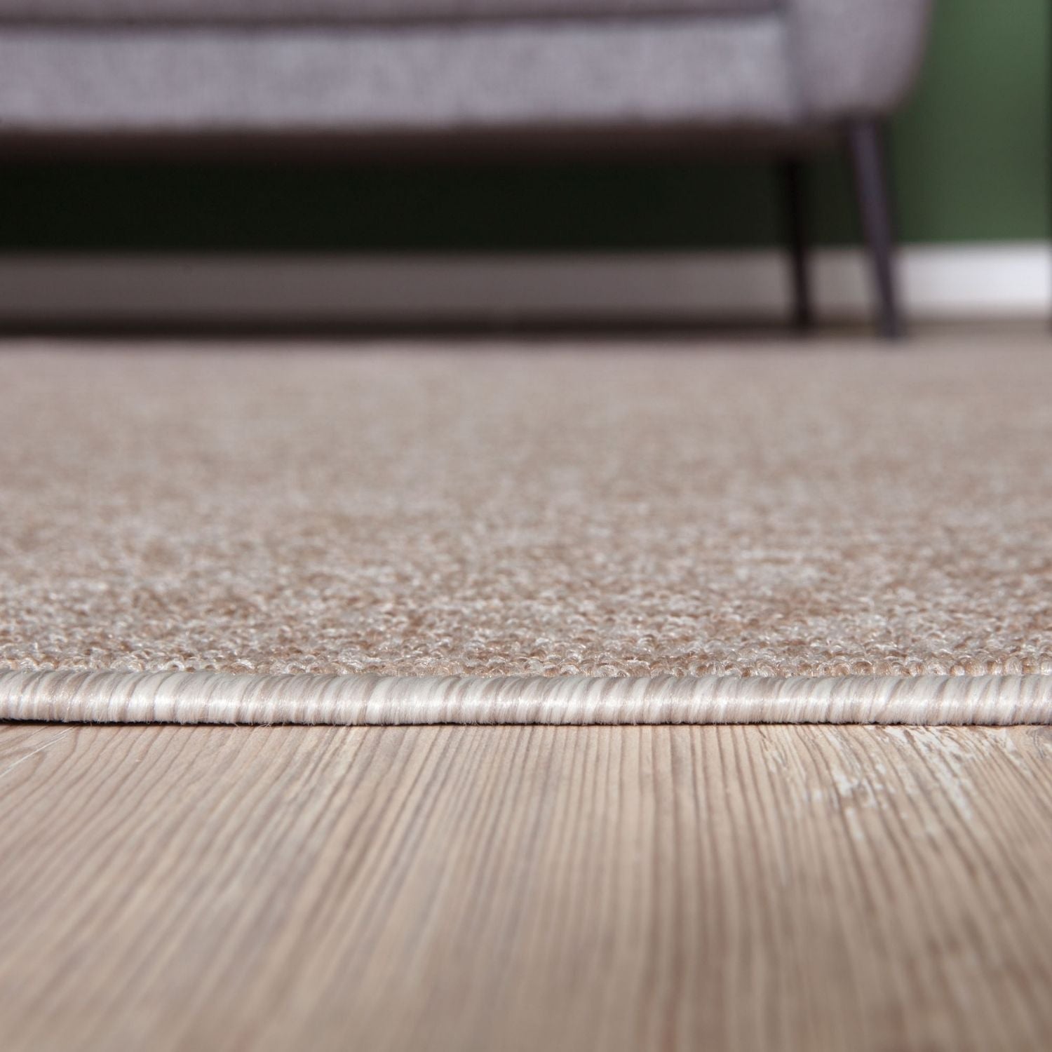Flex Beige Low Pile Solid Rug - PN Home