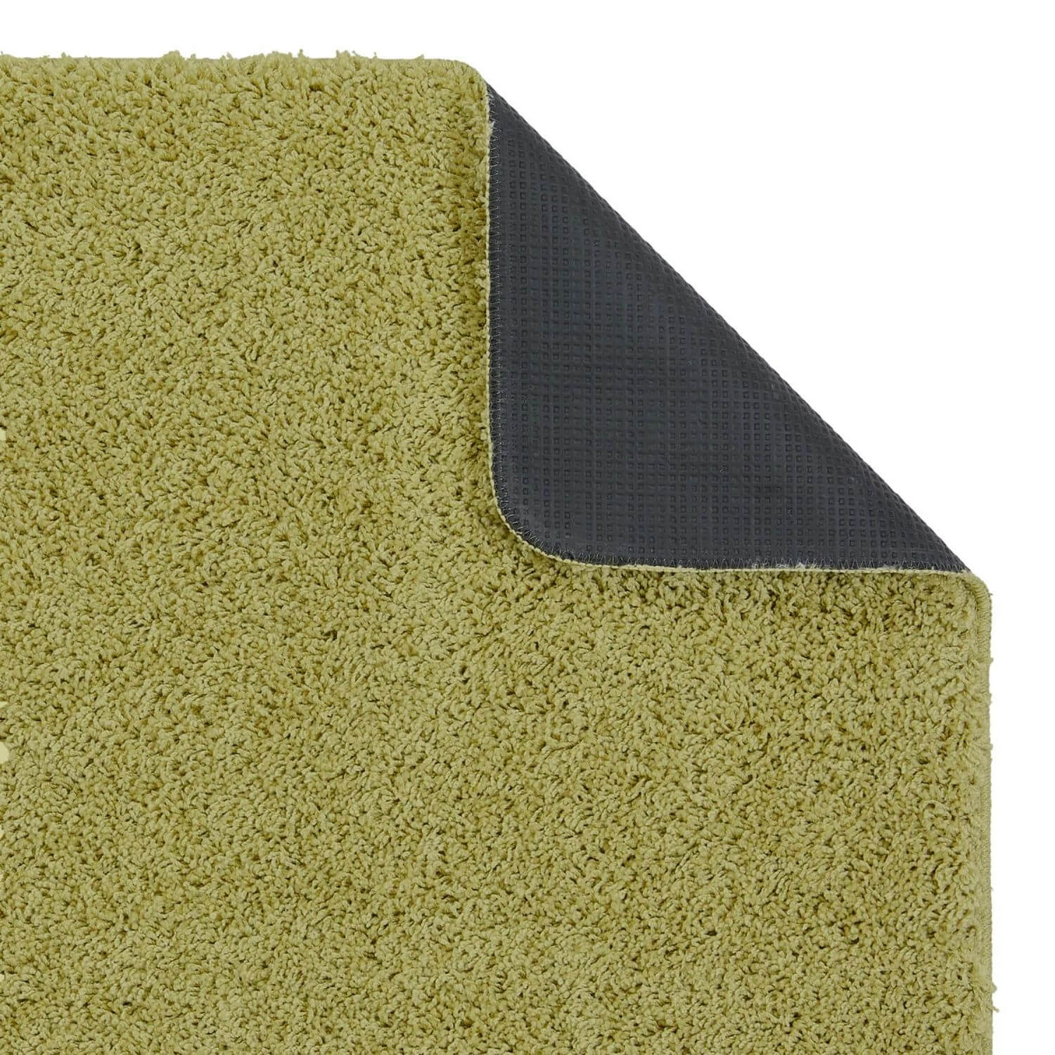 Washable Olive Green Shaggy Rug - PN Home