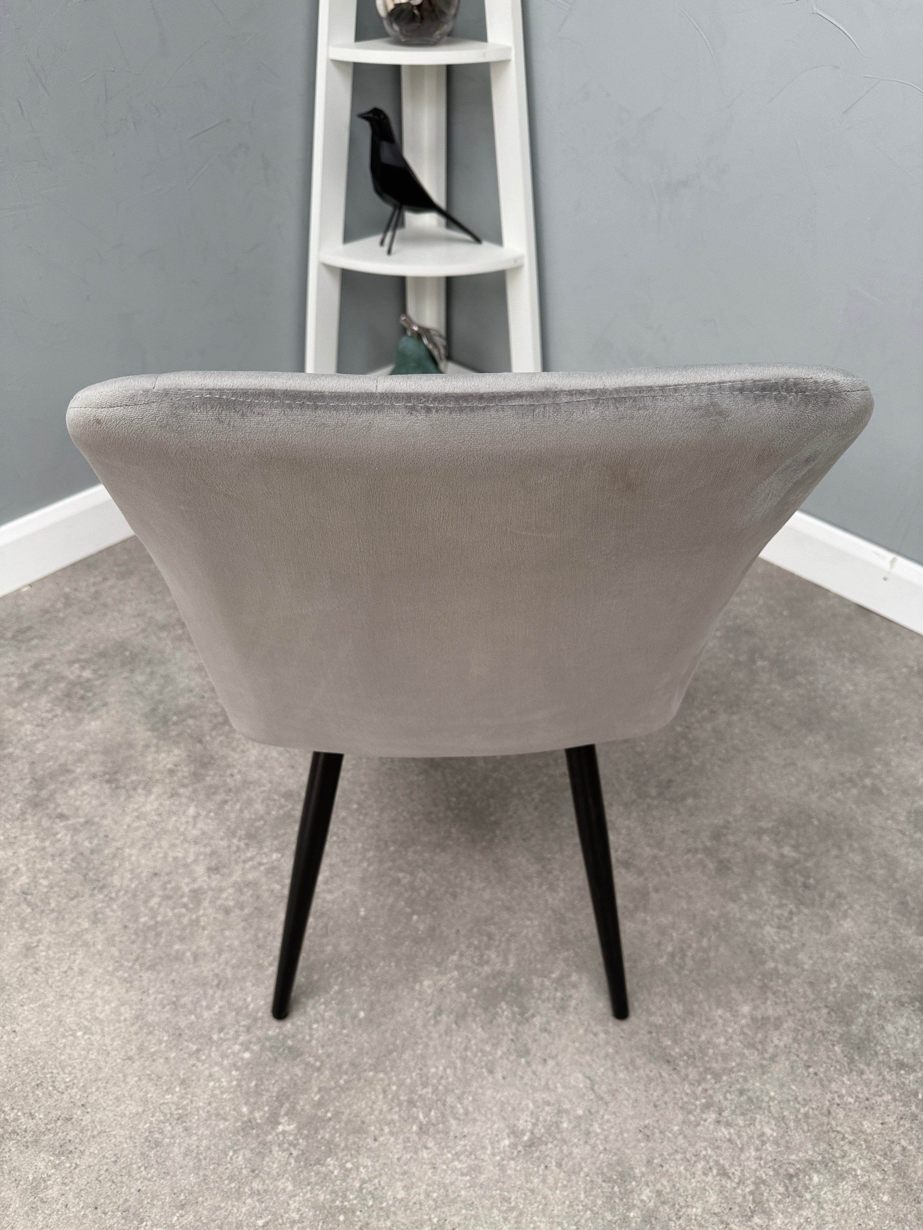 Camden Velvet Chair - Light Grey