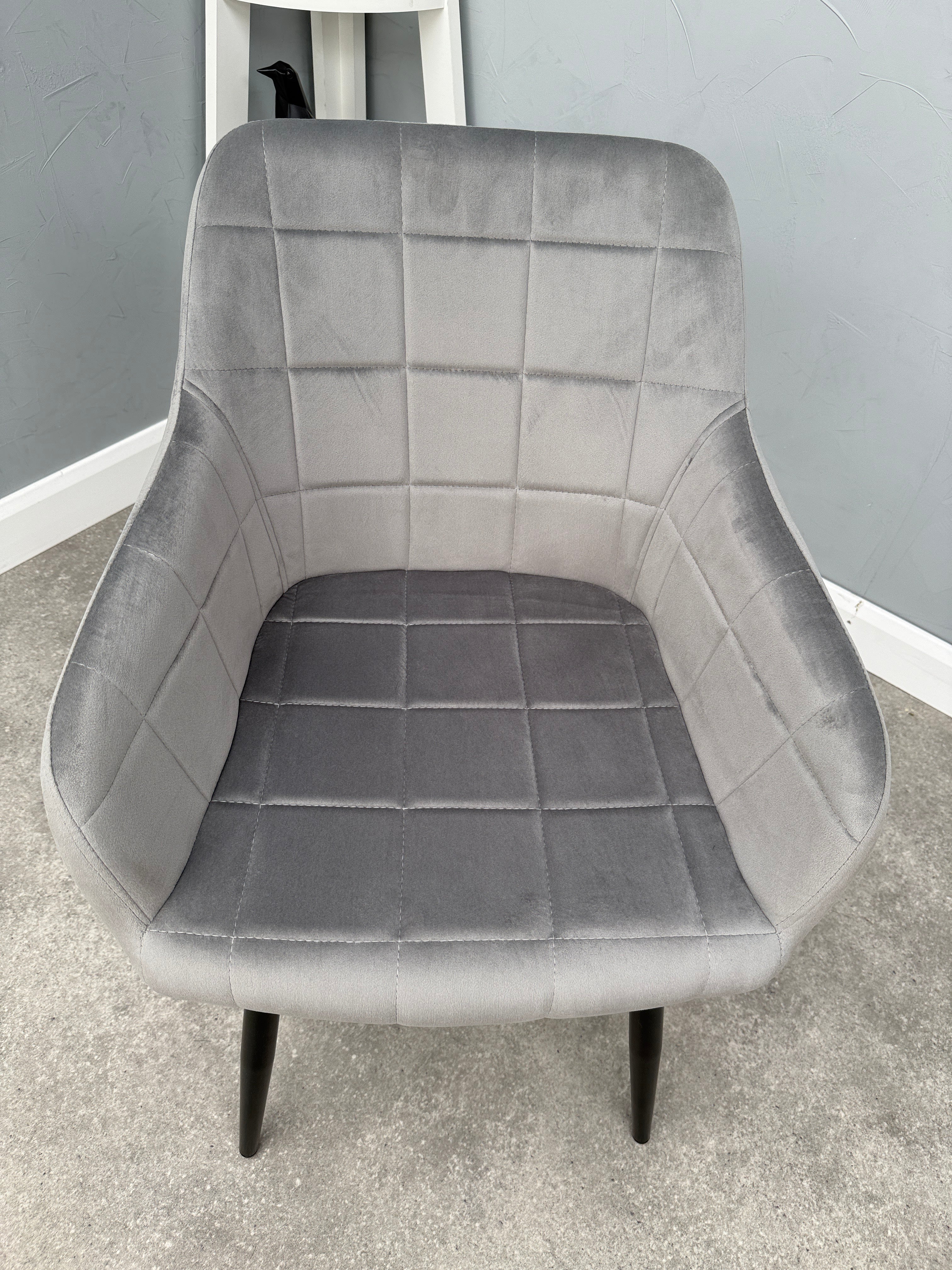 Camden Velvet Chair - Light Grey
