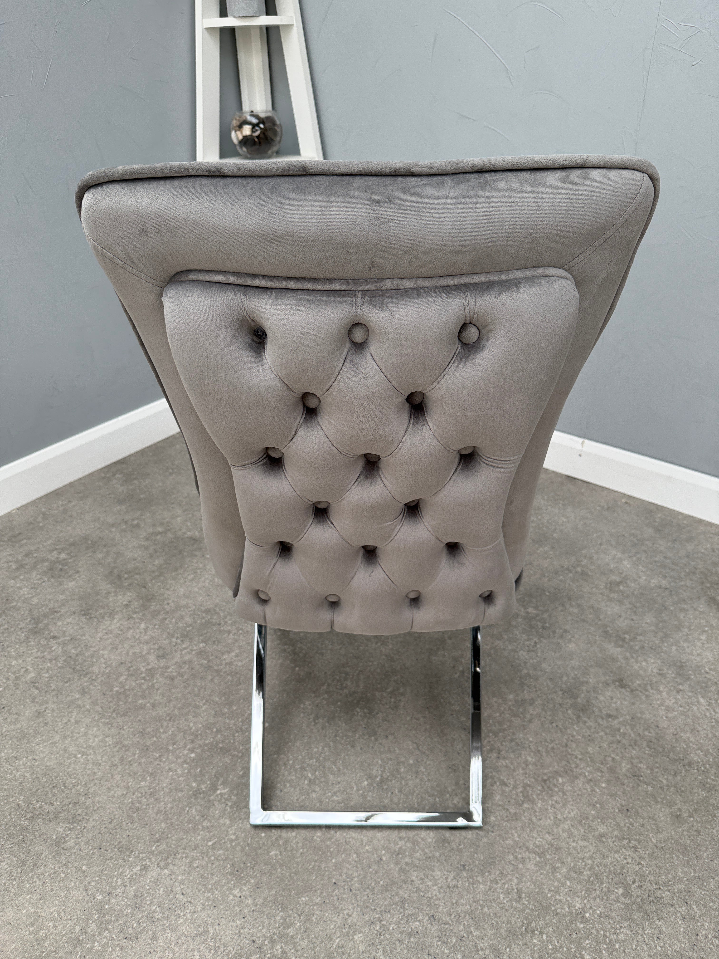 Trafalgar Velvet Dining Chair - Dark Grey