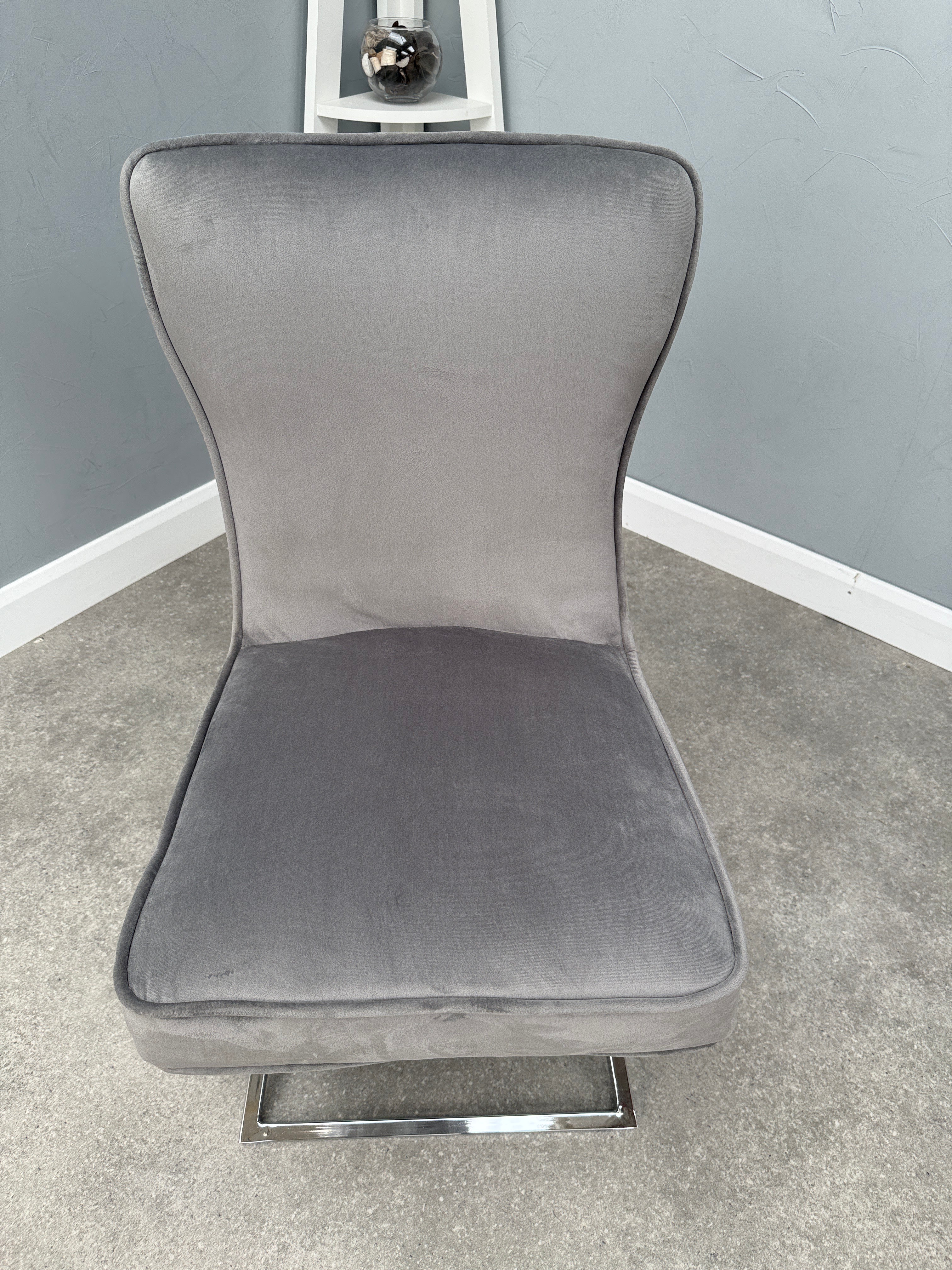 Trafalgar Velvet Dining Chair - Dark Grey