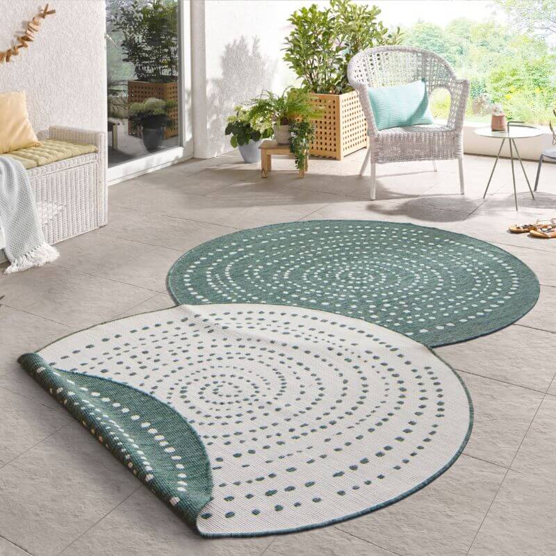 Indoor Outdoor Bali Reversible Round Rug - PN Home