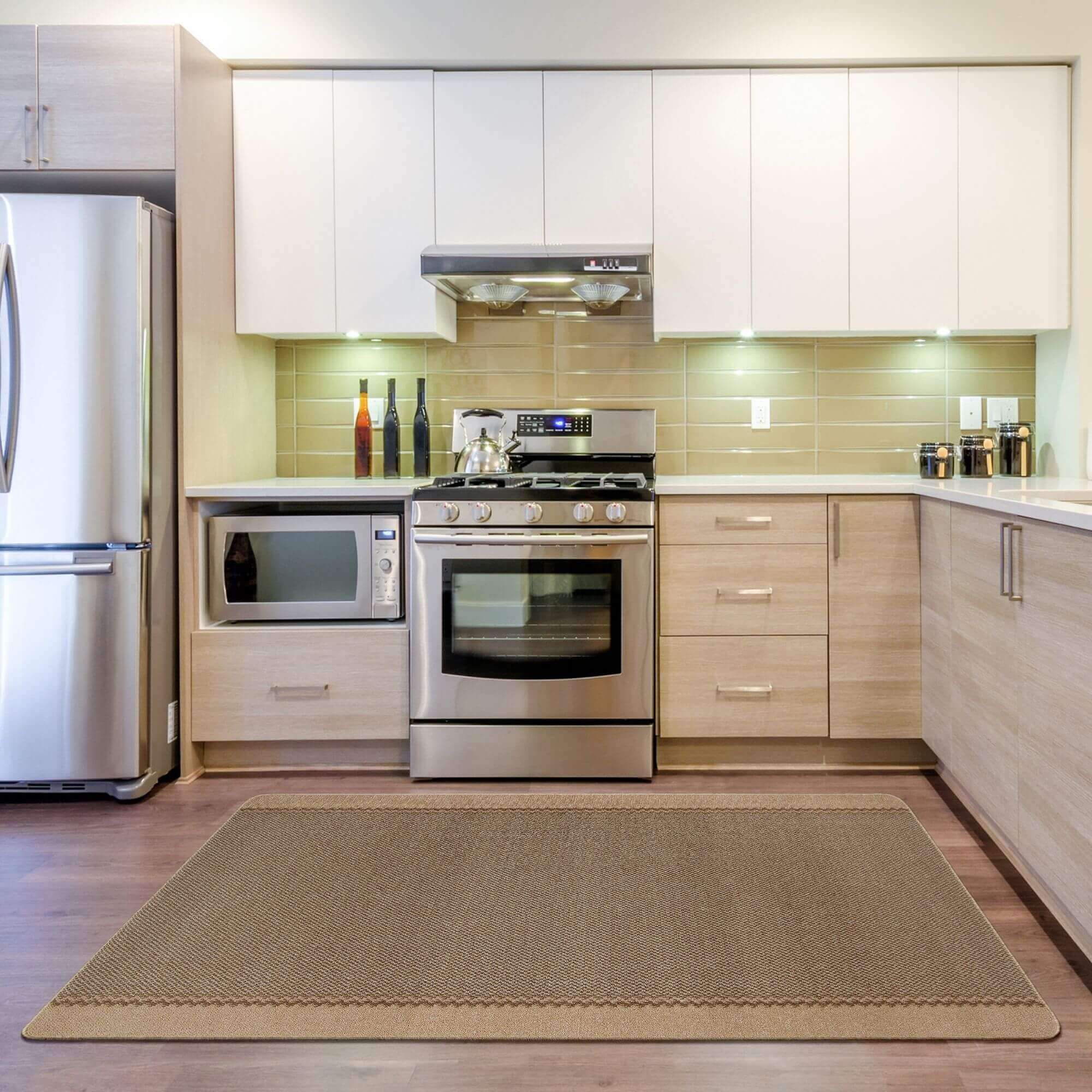 Washable Bordered Beige Rug | 116B - PN Home