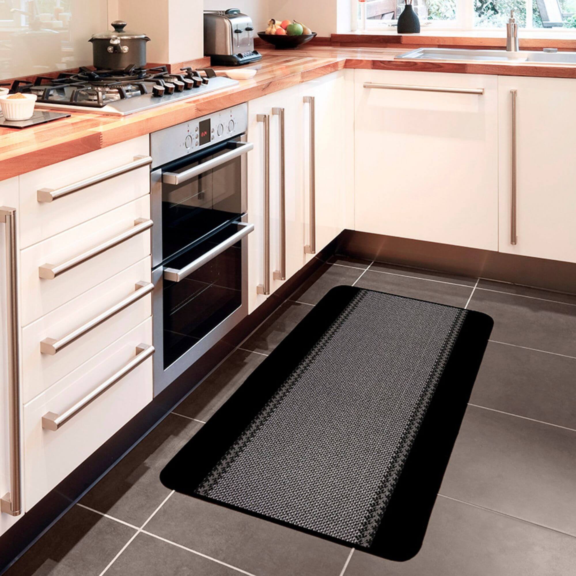 Washable Bordered Black Rug | 116Bl - PN Home