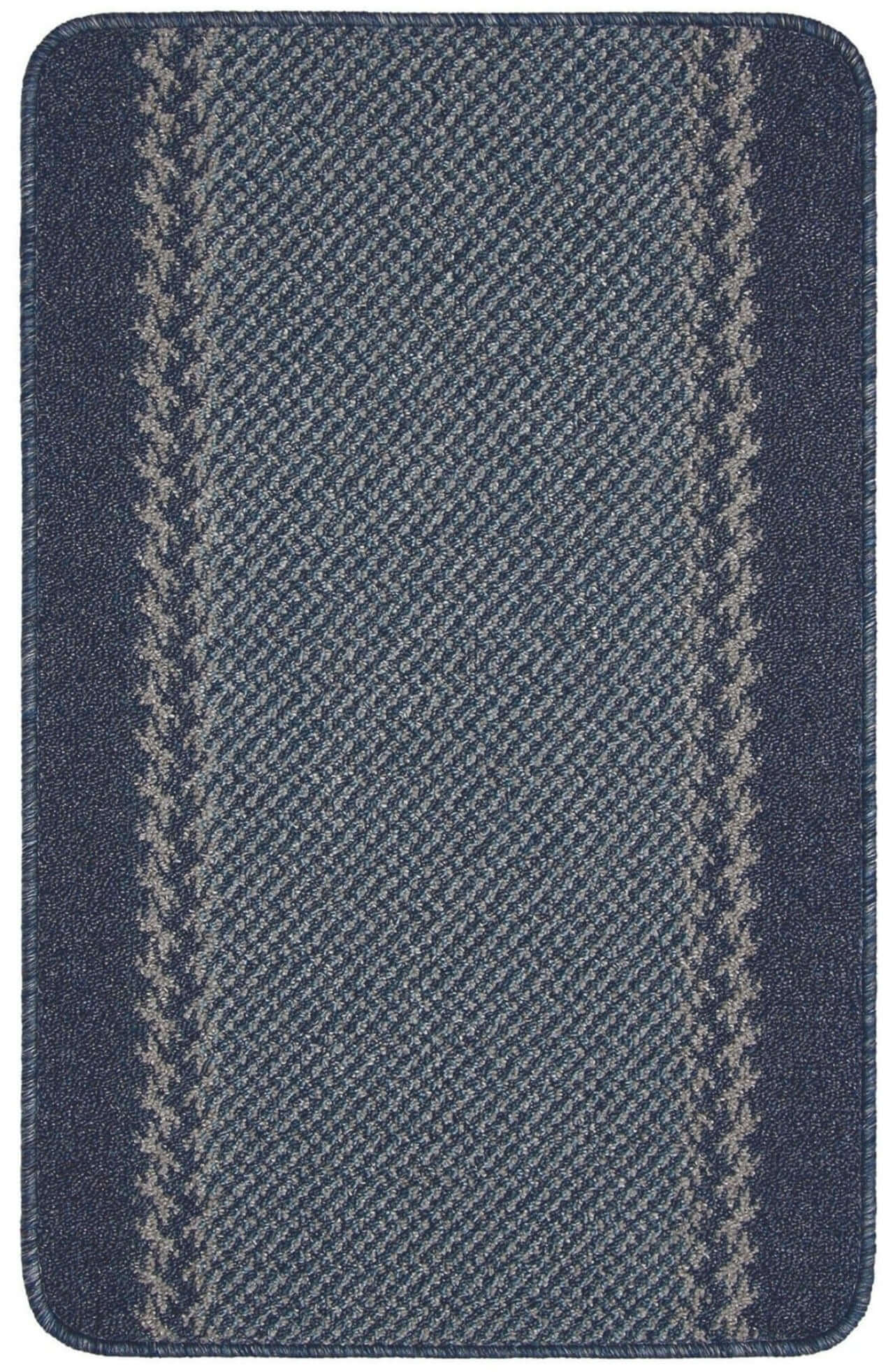 Washable Bordered Blue Rug | 116Blu - PN Home