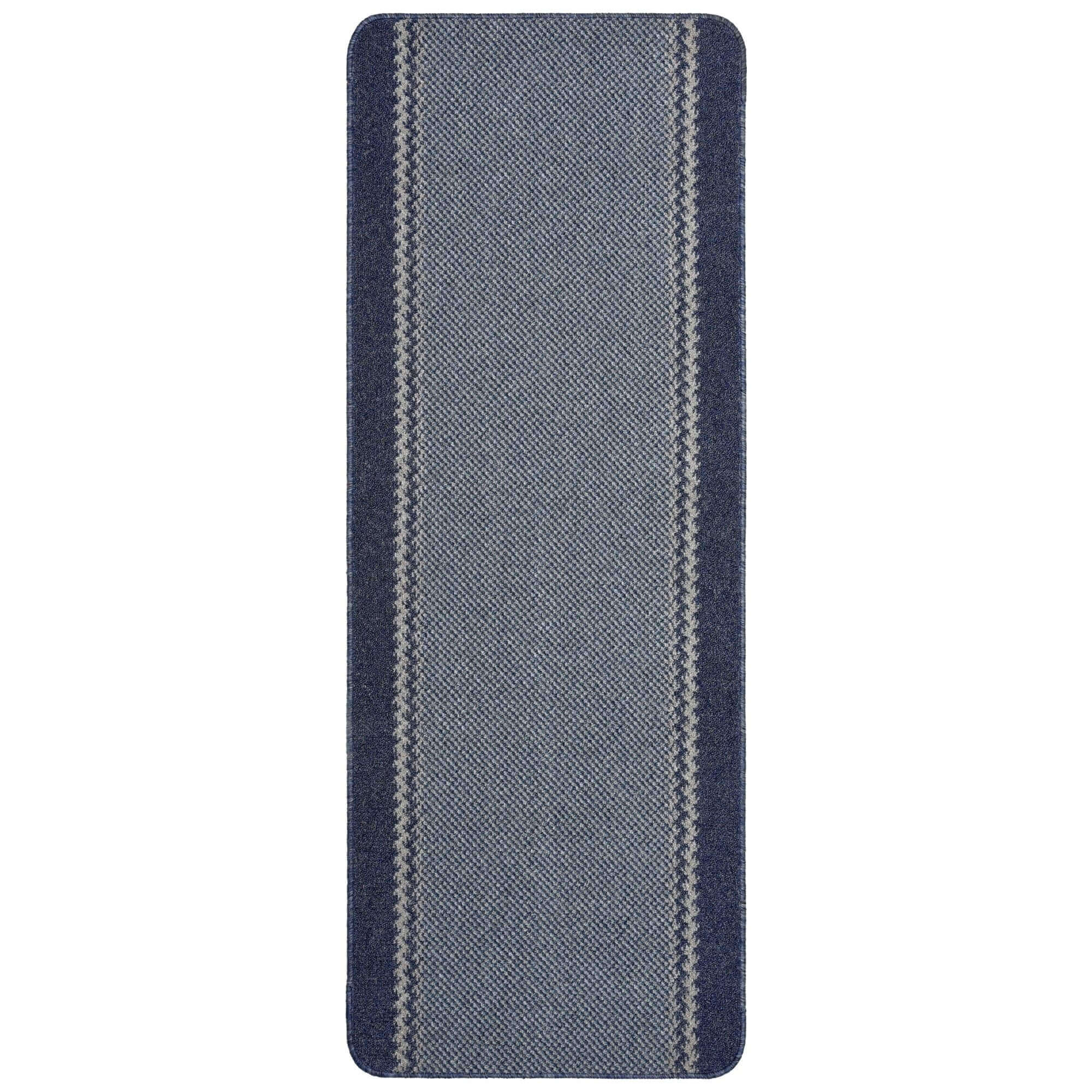 Washable Bordered Blue Rug | 116Blu - PN Home