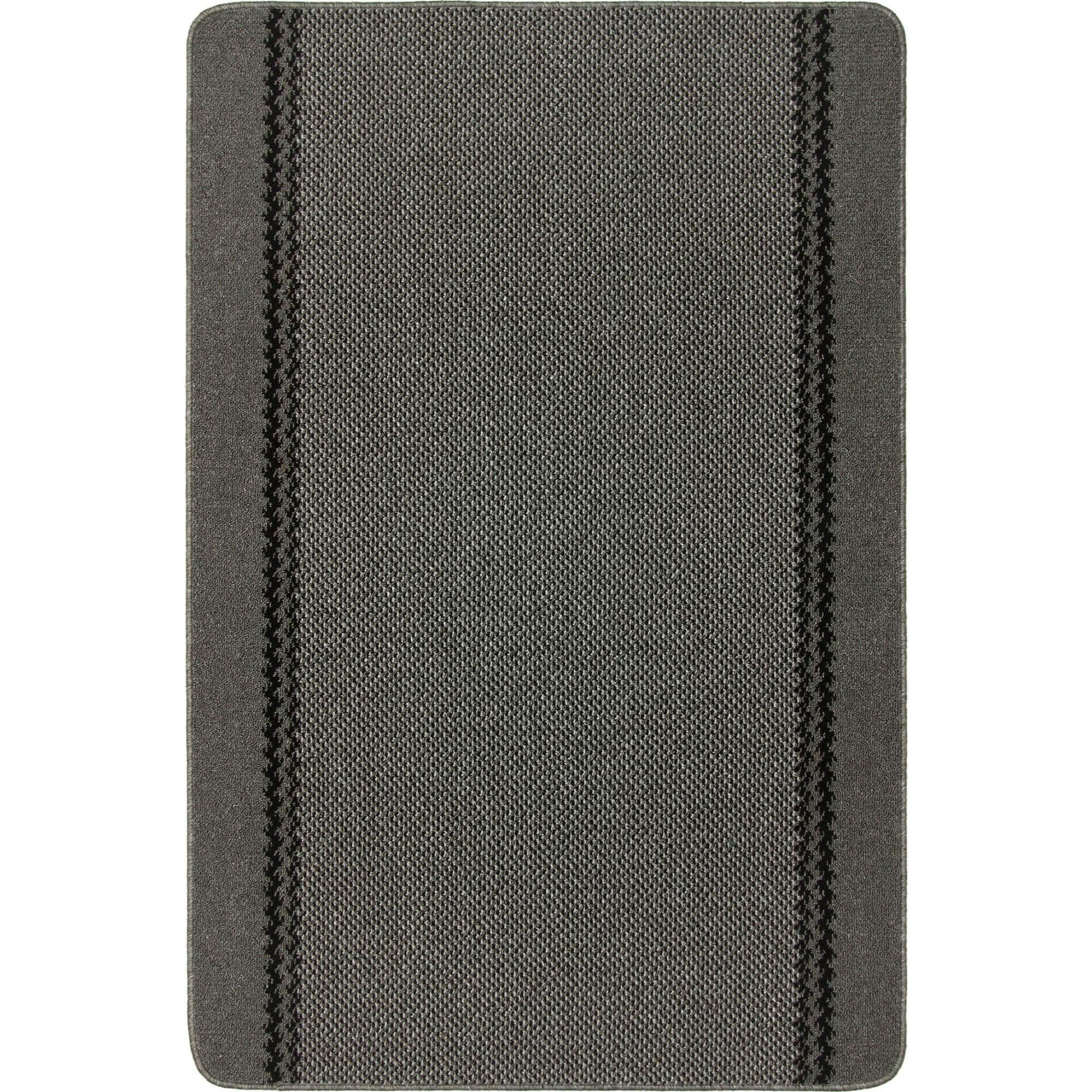 Washable Bordered Dark Grey Rug | 116D - PN Home
