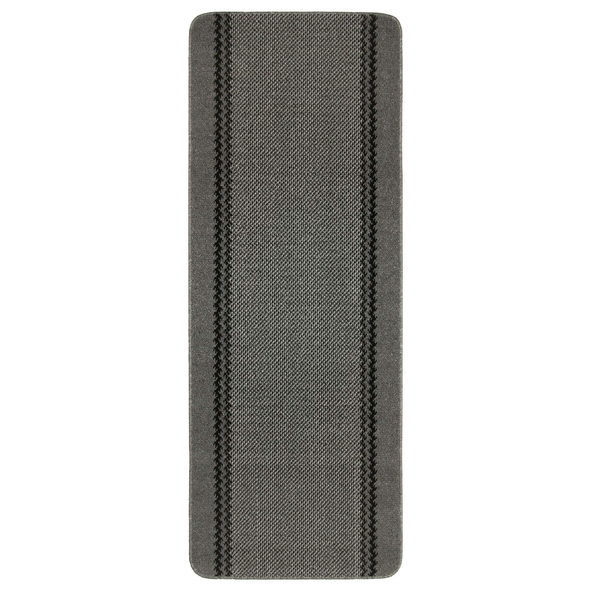 Washable Bordered Dark Grey Rug | 116D - PN Home
