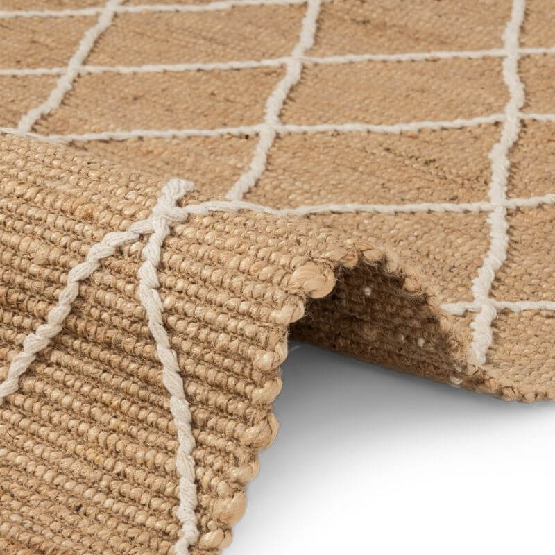 Jute Rug Kunu Natural Handwoven Diamond Design - PN Home