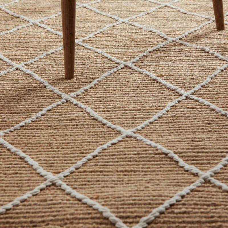 Jute Rug Kunu Natural Handwoven Diamond Design - PN Home