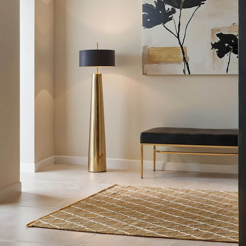 Jute Rug Kunu Natural Handwoven Diamond Design - PN Home