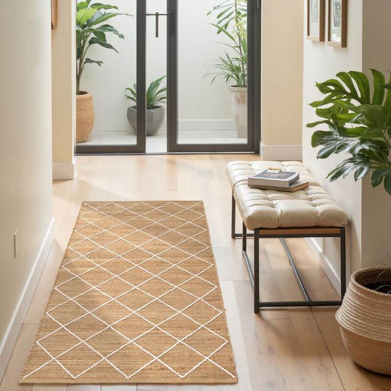 Jute Rug Kunu Natural Handwoven Diamond Design - PN Home