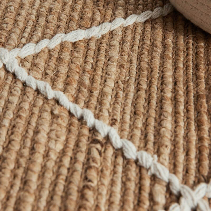 Jute Rug Kunu Natural Handwoven Diamond Design - PN Home