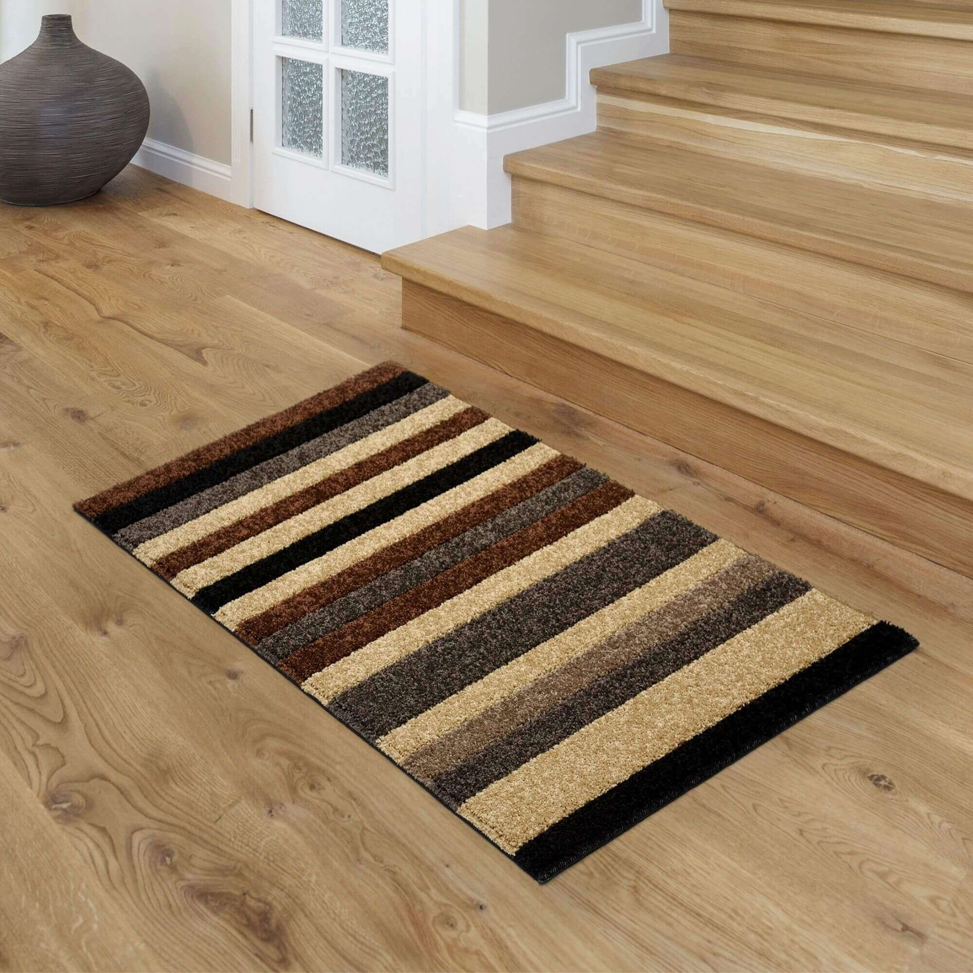 Linea Striped Caramel Washable Rug - PN Home