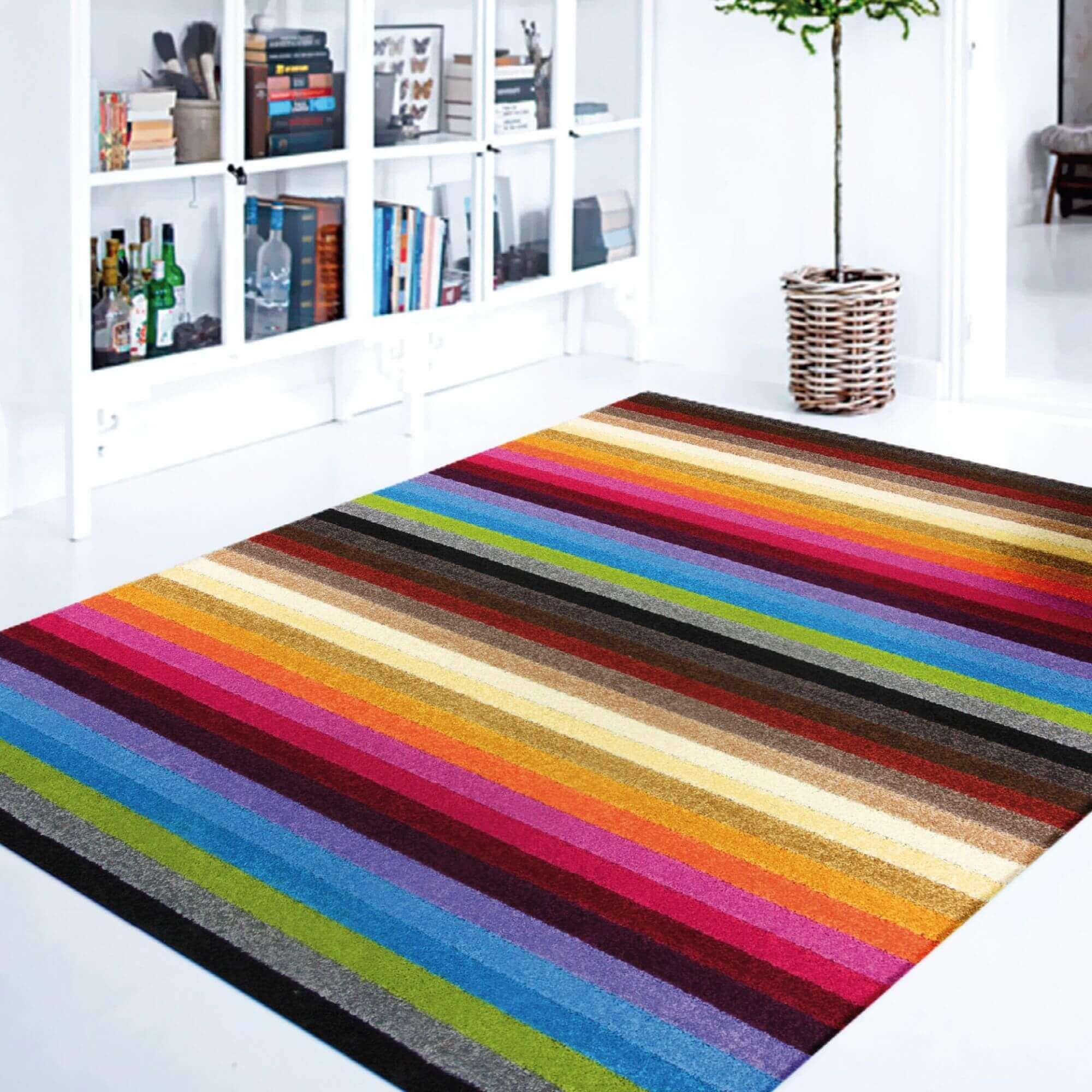 Alya Striped Multicolour Rugs | 117M - PN Home
