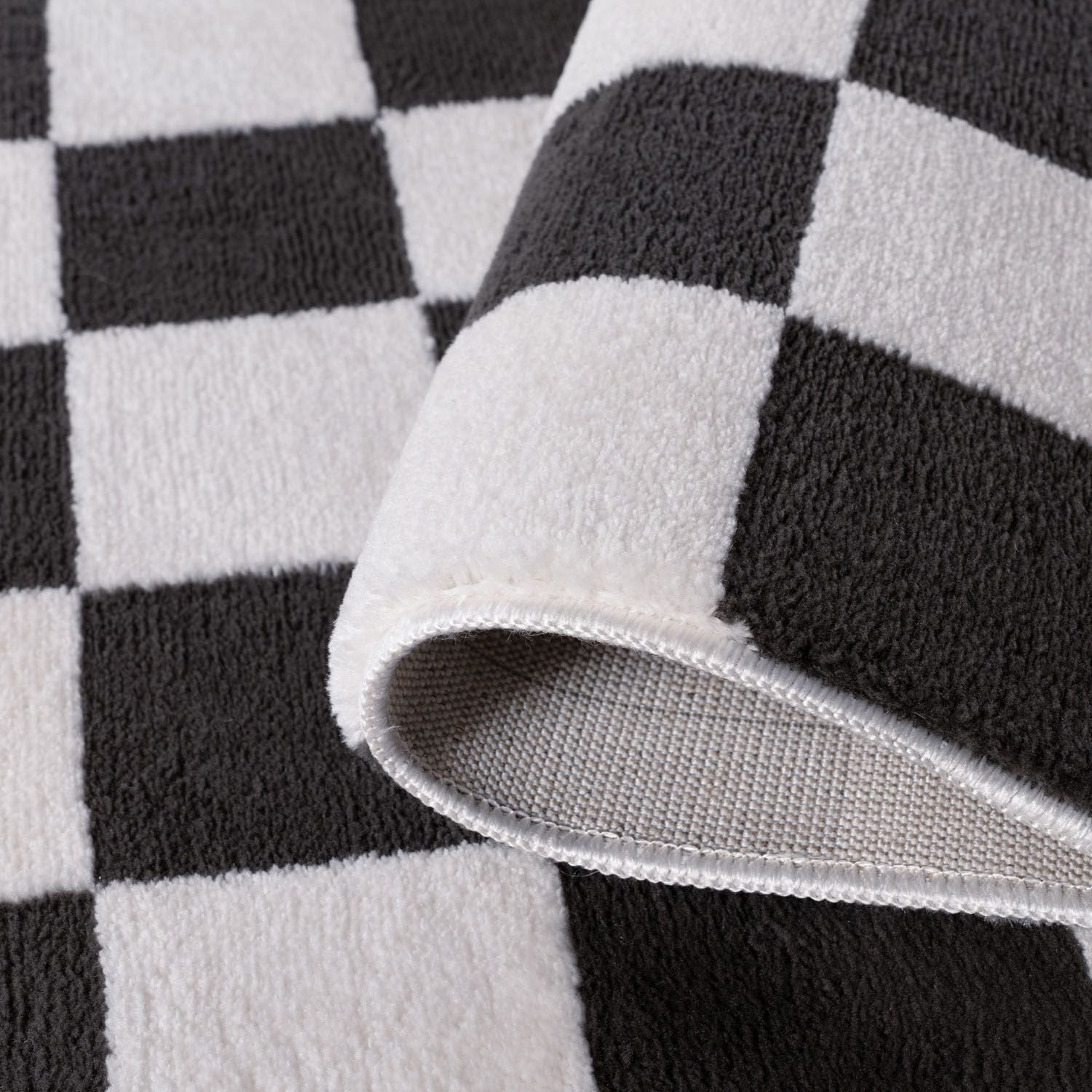 Loft Checkerboard Dark Grey Rug - PN Home
