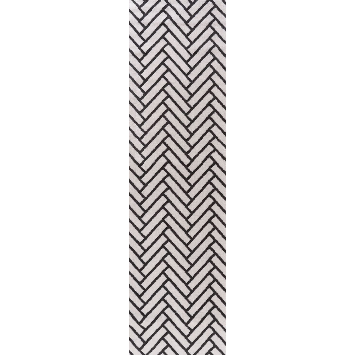 Loft Chevron Dark Grey Rug - PN Home