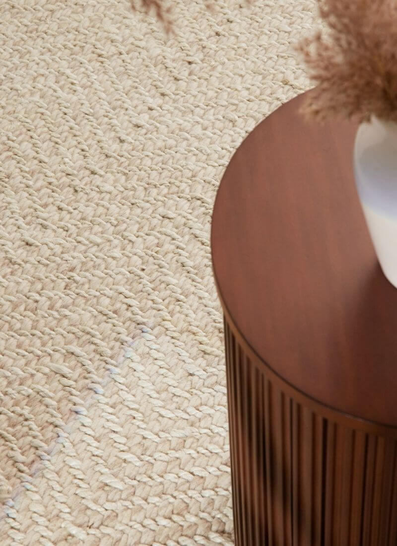 Majoli Natural White Herringbone Wool & Jute Rug - PN Home