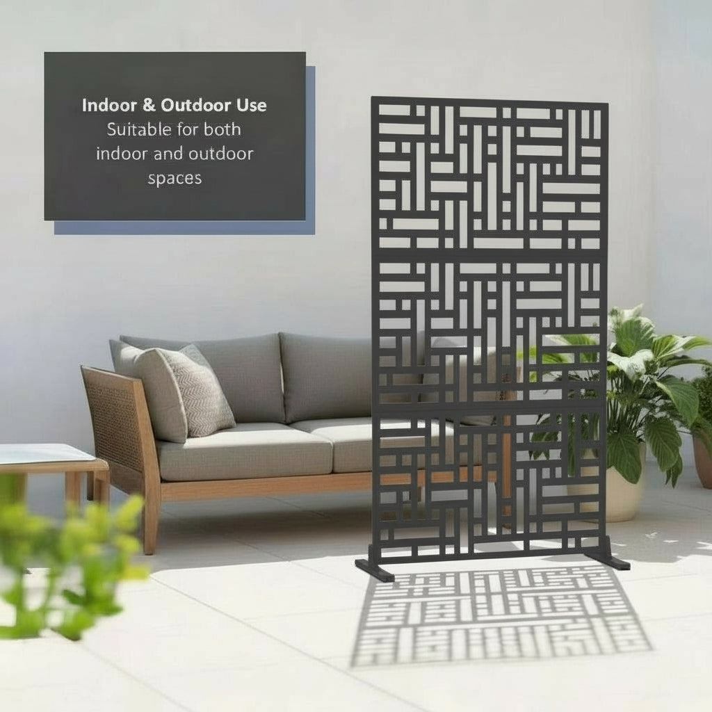 Metal Indoor/Outdoor Privacy Screen 90cm x 180cm - Maze - PN Home