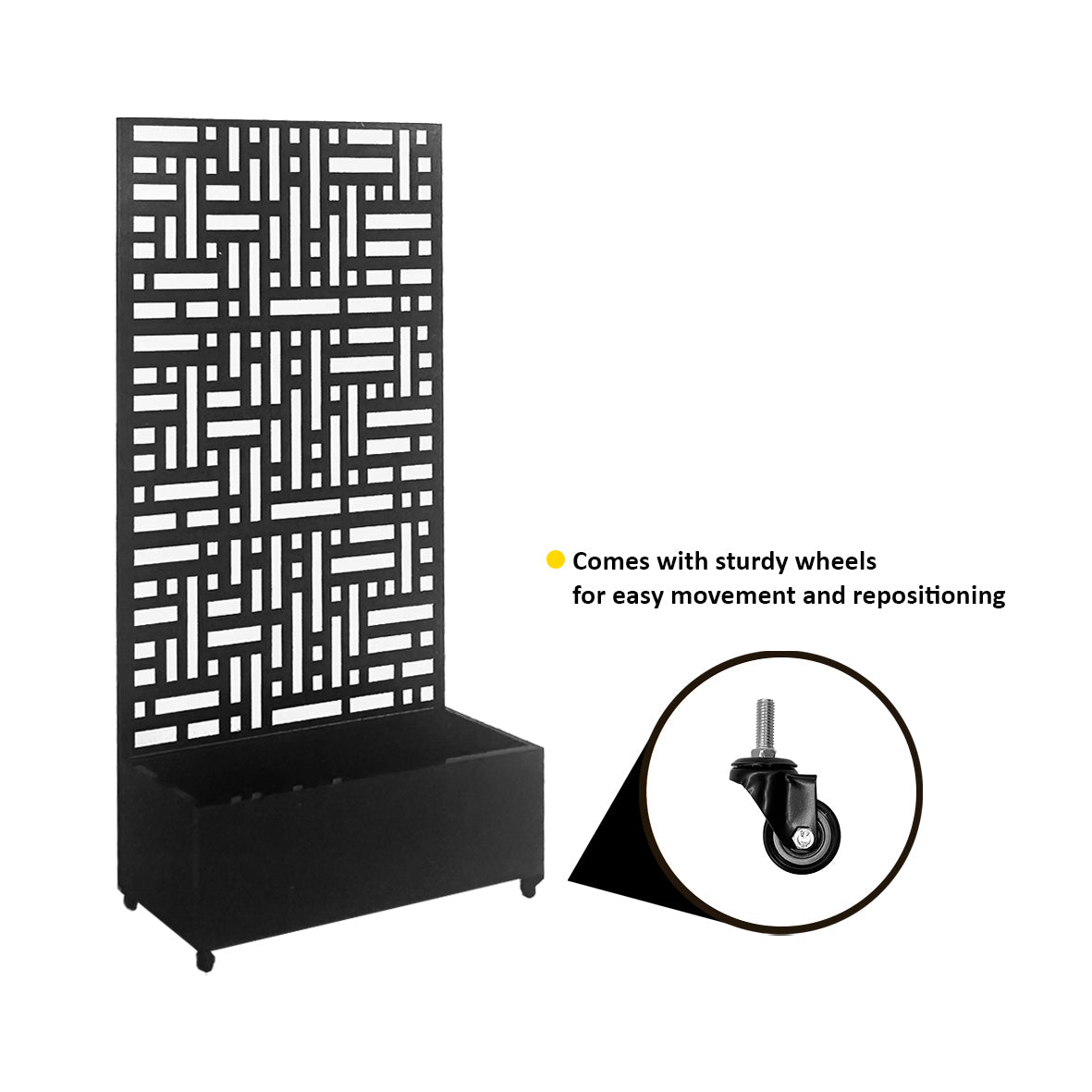 Metal Indoor/Outdoor Privacy Screen with Plant Pot - 90cm x 180cm - PN Home