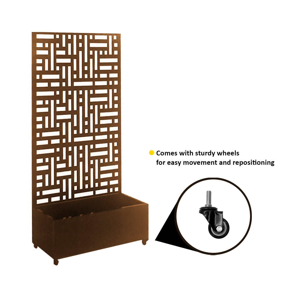 Metal Indoor/Outdoor Privacy Screen with Plant Pot - 90cm x 180cm - PN Home