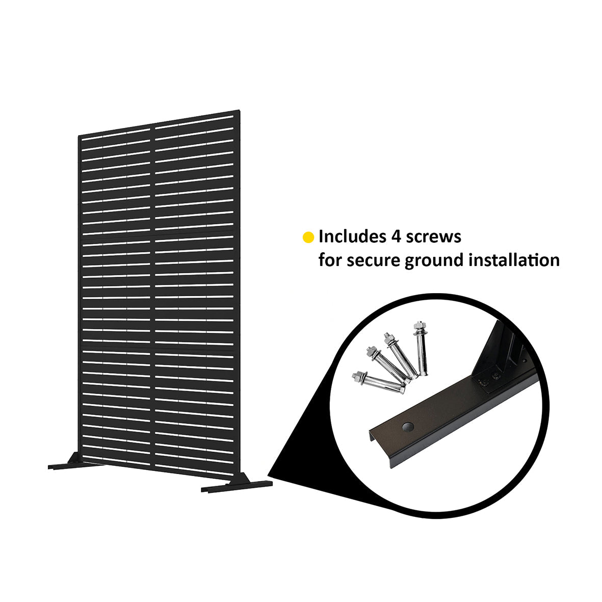 Metal Indoor/Outdoor Privacy Screen 90cm x 180cm - Slats - PN Home