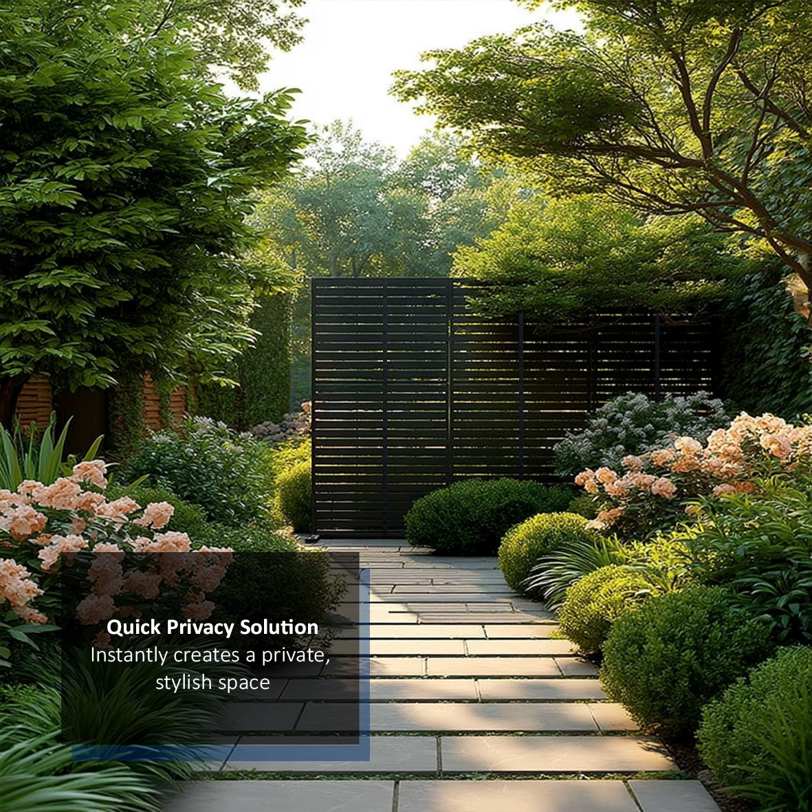 Metal Indoor/Outdoor Privacy Screen 90cm x 180cm - Slats - PN Home