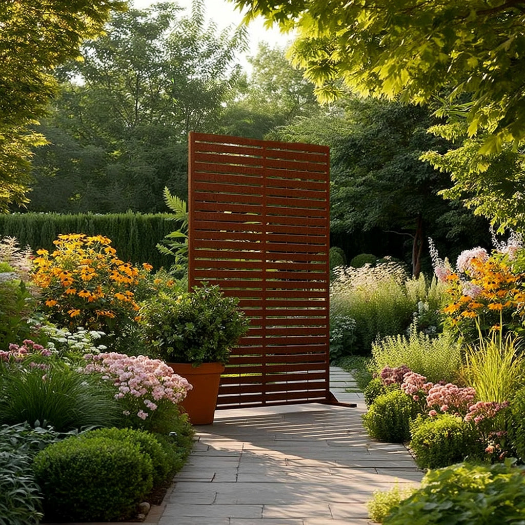 Metal Indoor/Outdoor Privacy Screen 90cm x 180cm - Slats - PN Home