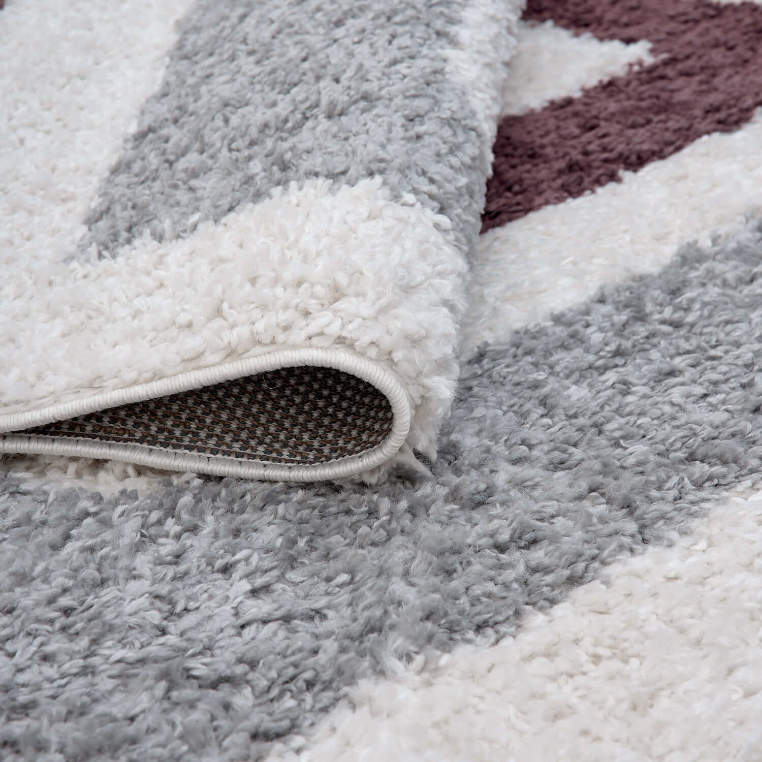 Moodi Shaggy Grey/Purple Contour Rug - PN Home
