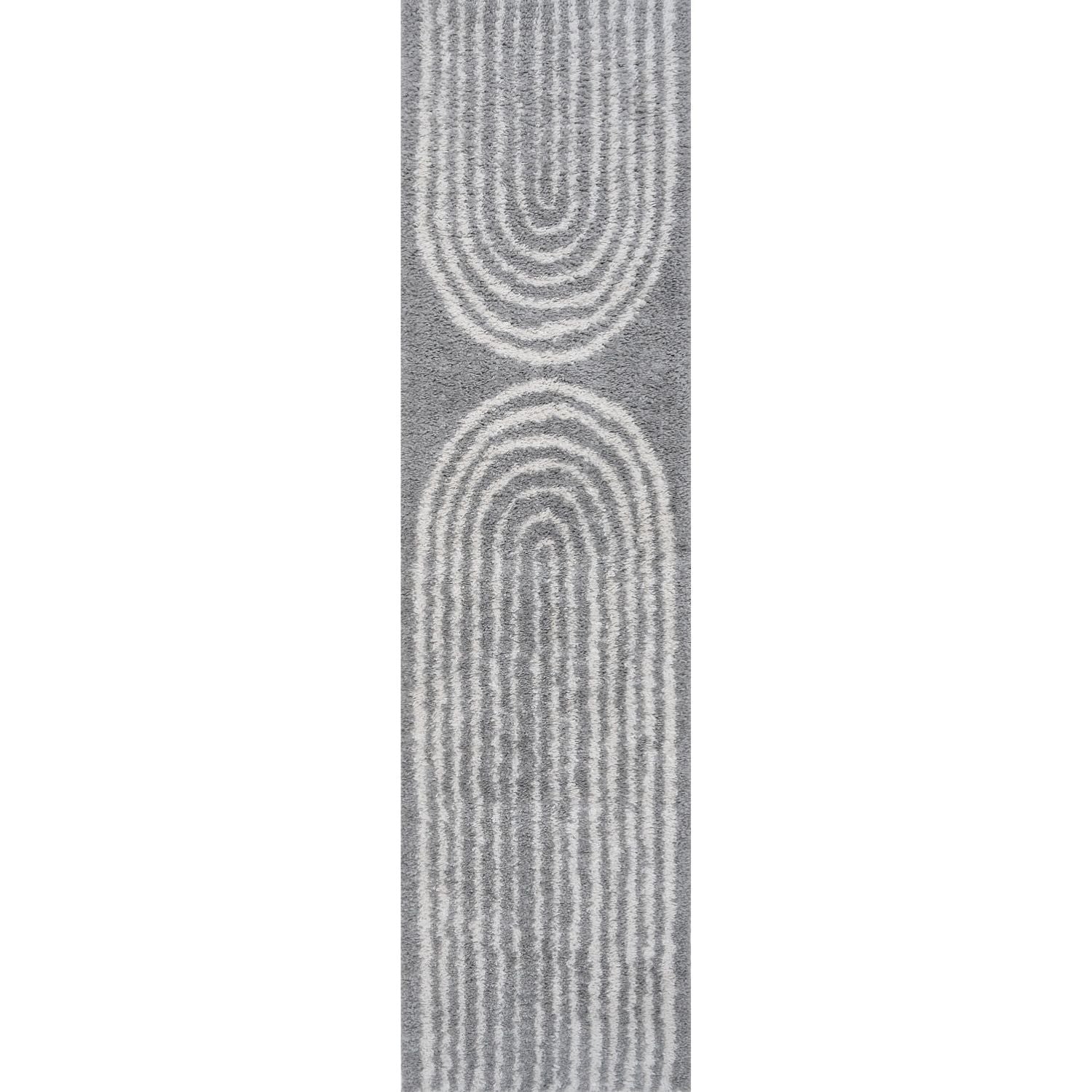 Moodi Shaggy Grey Echo Rug - PN Home