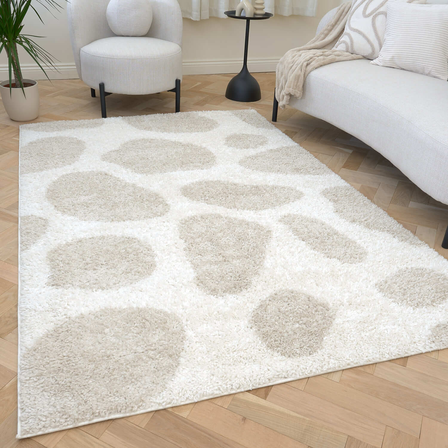 Moodi Shaggy Cream Kora Rug - PN Home