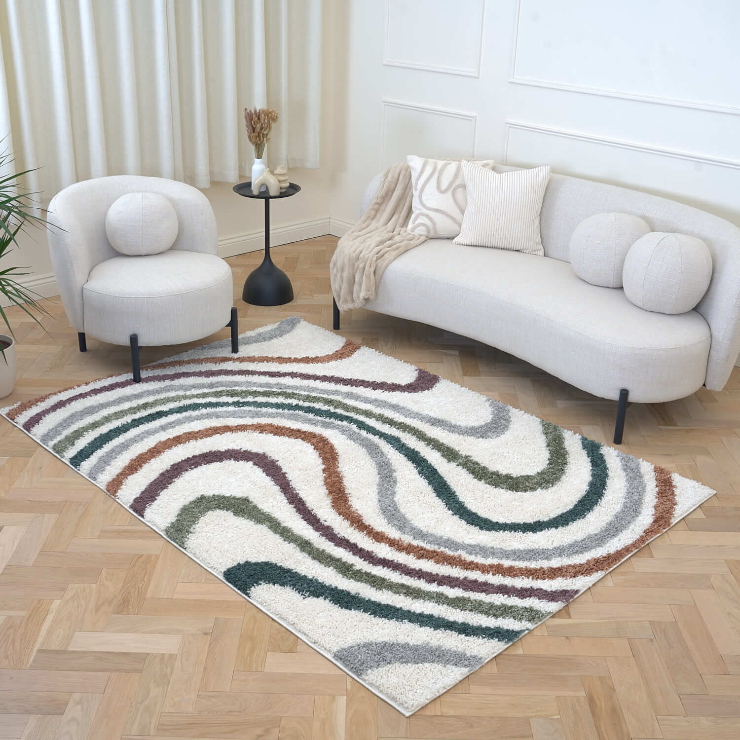 Moodi Shaggy Multicolour Mirage Rug - PN Home