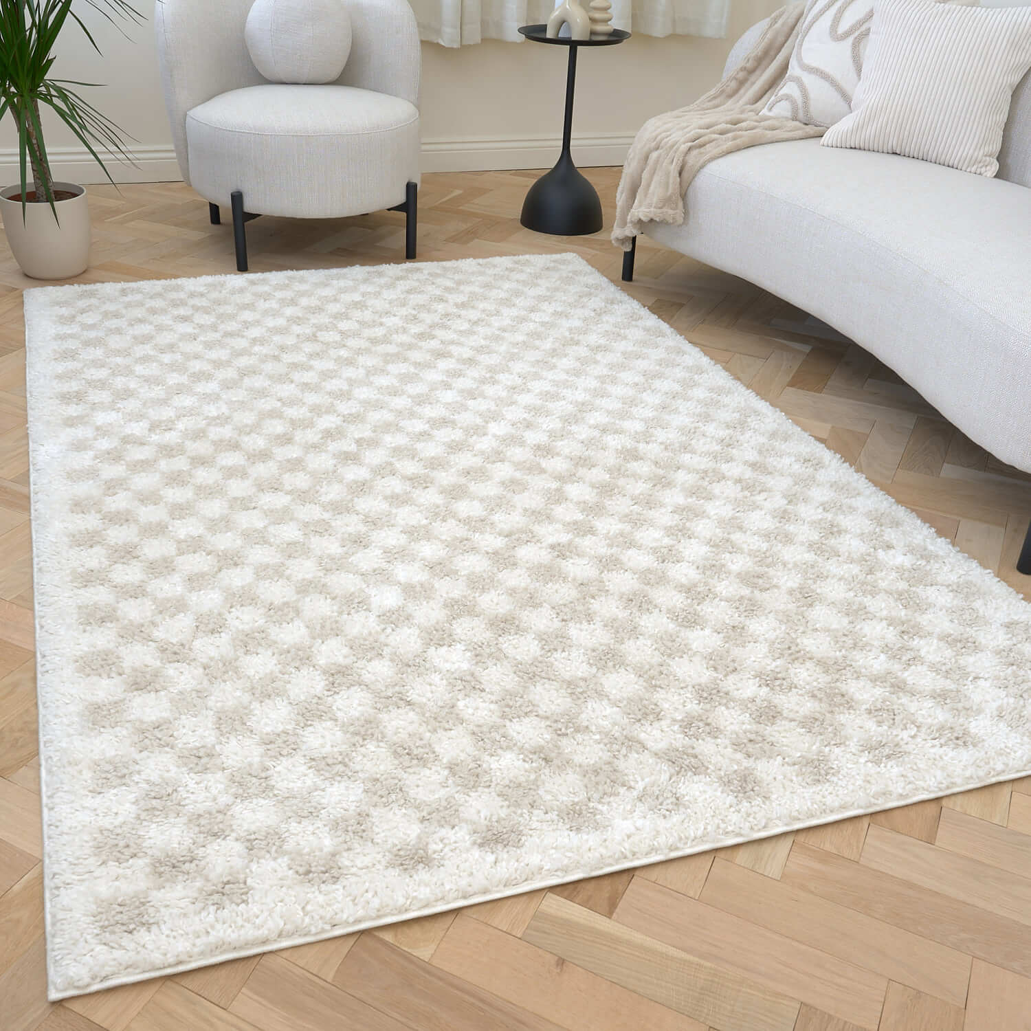 Moodi Shaggy Light Beige Nomari Rug - PN Home