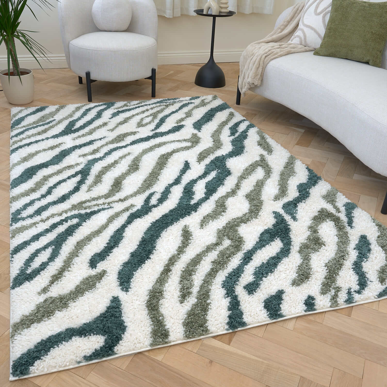 Moodi Shaggy Green Nyra Rug - PN Home